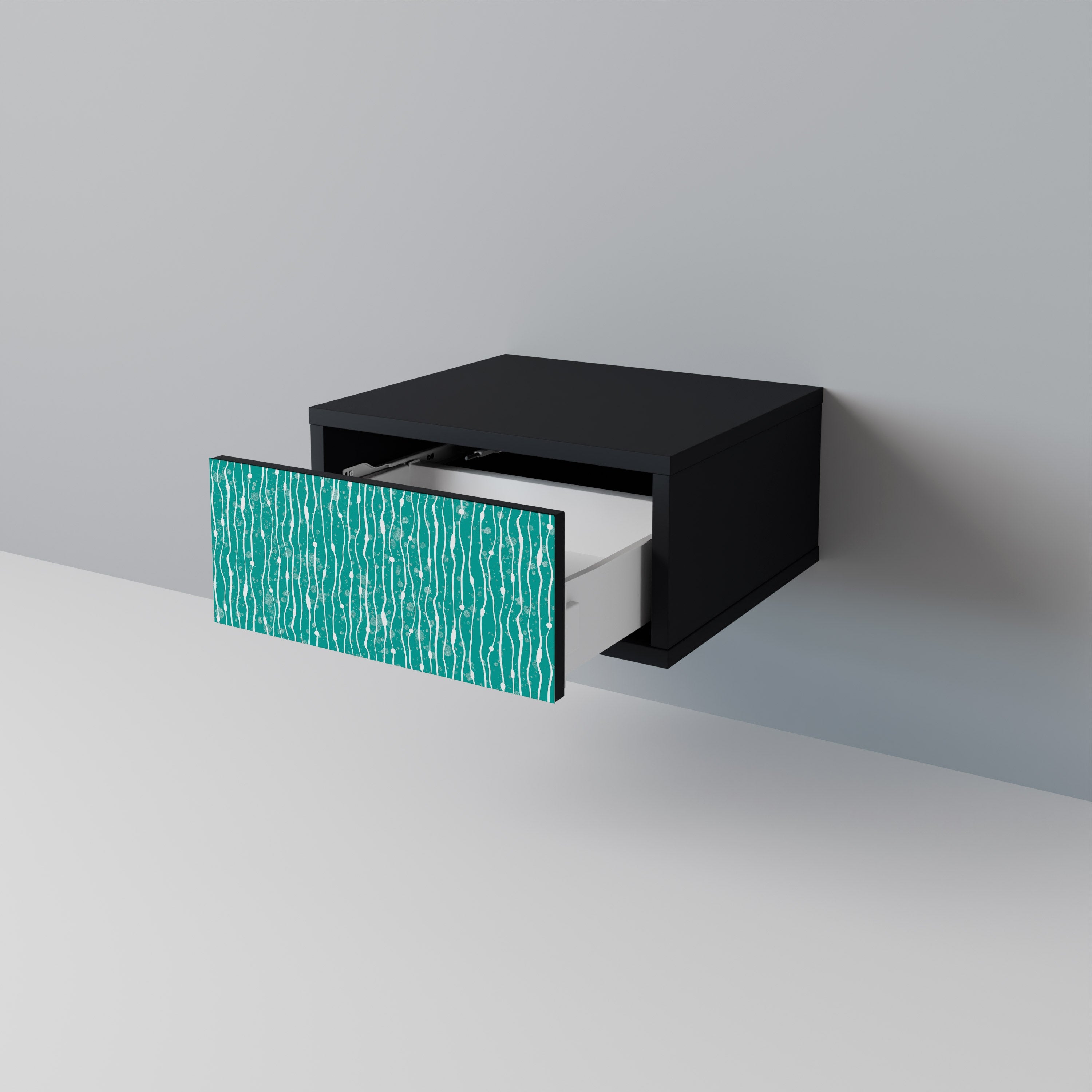 TURQUOISE RAIN Nachttisch in Schwarz