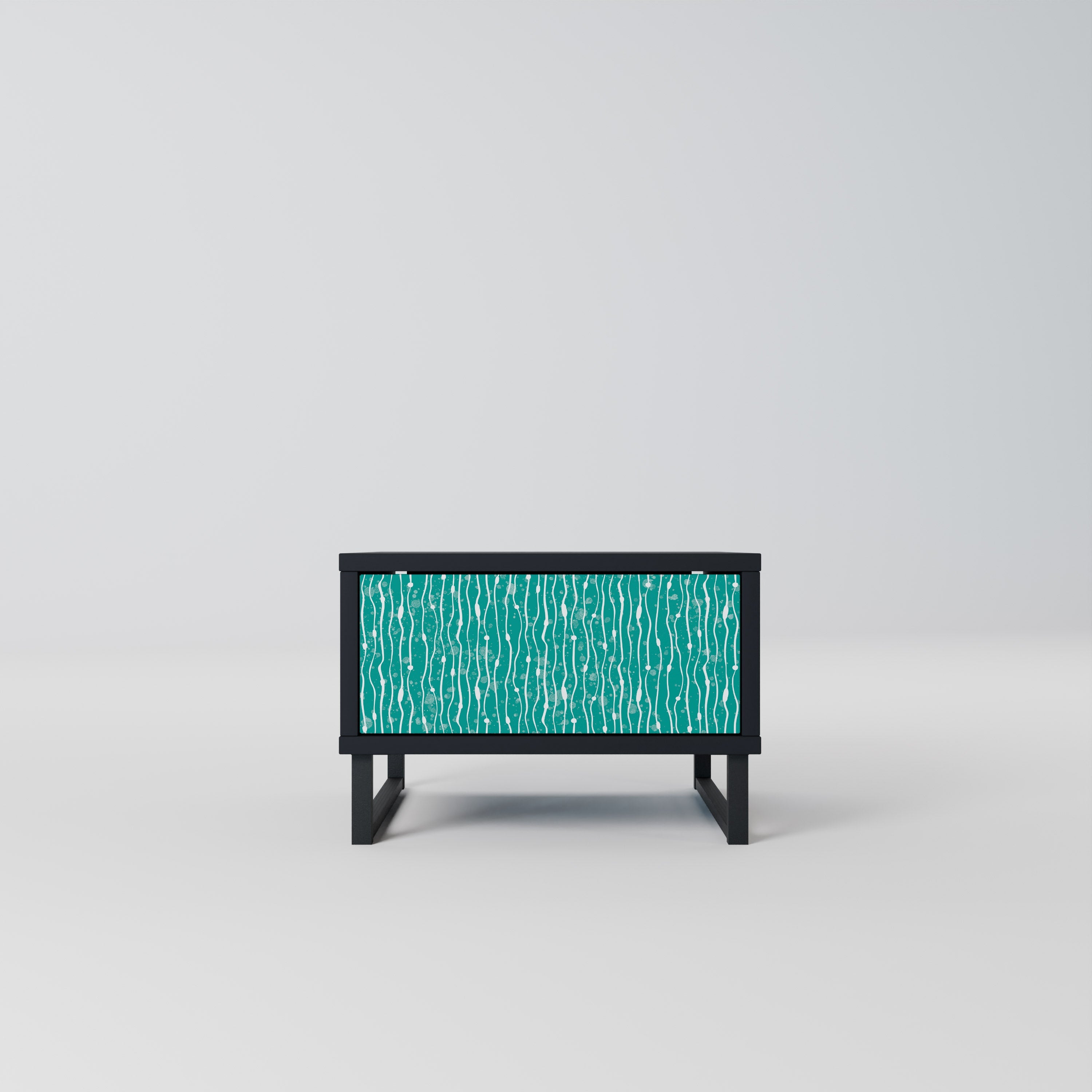TURQUOISE RAIN Nachttisch in Schwarz