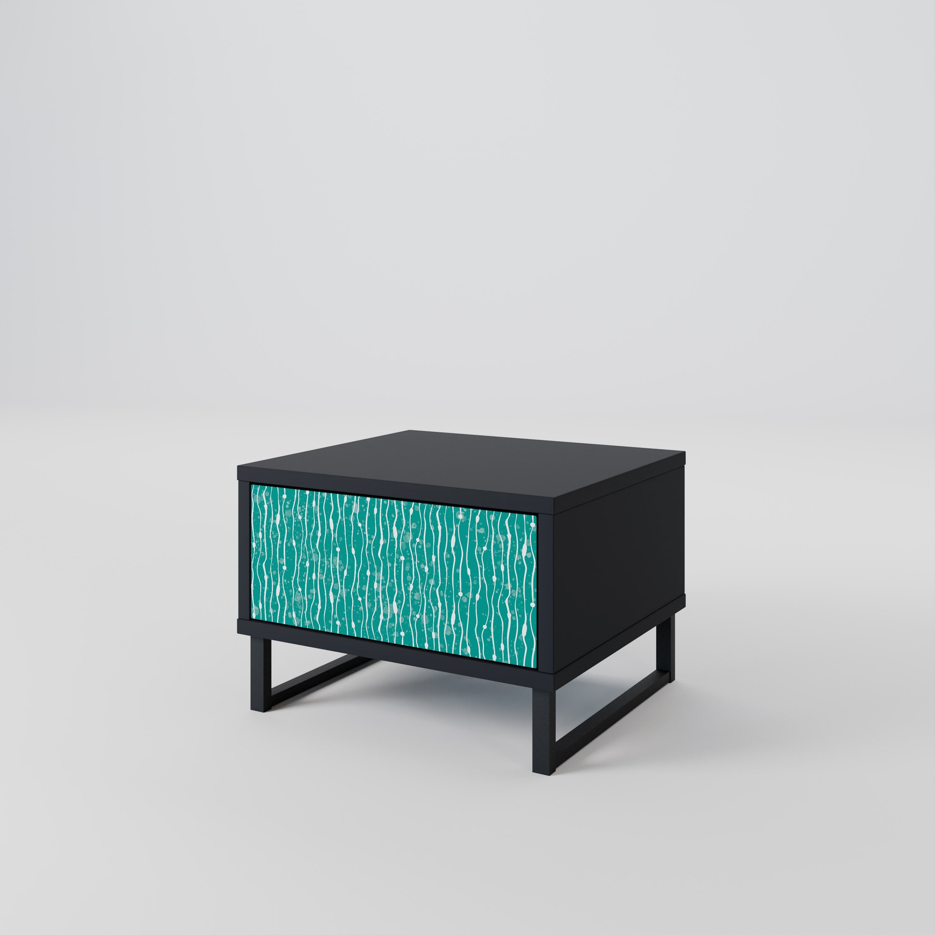 TURQUOISE RAIN Nachttisch in Schwarz