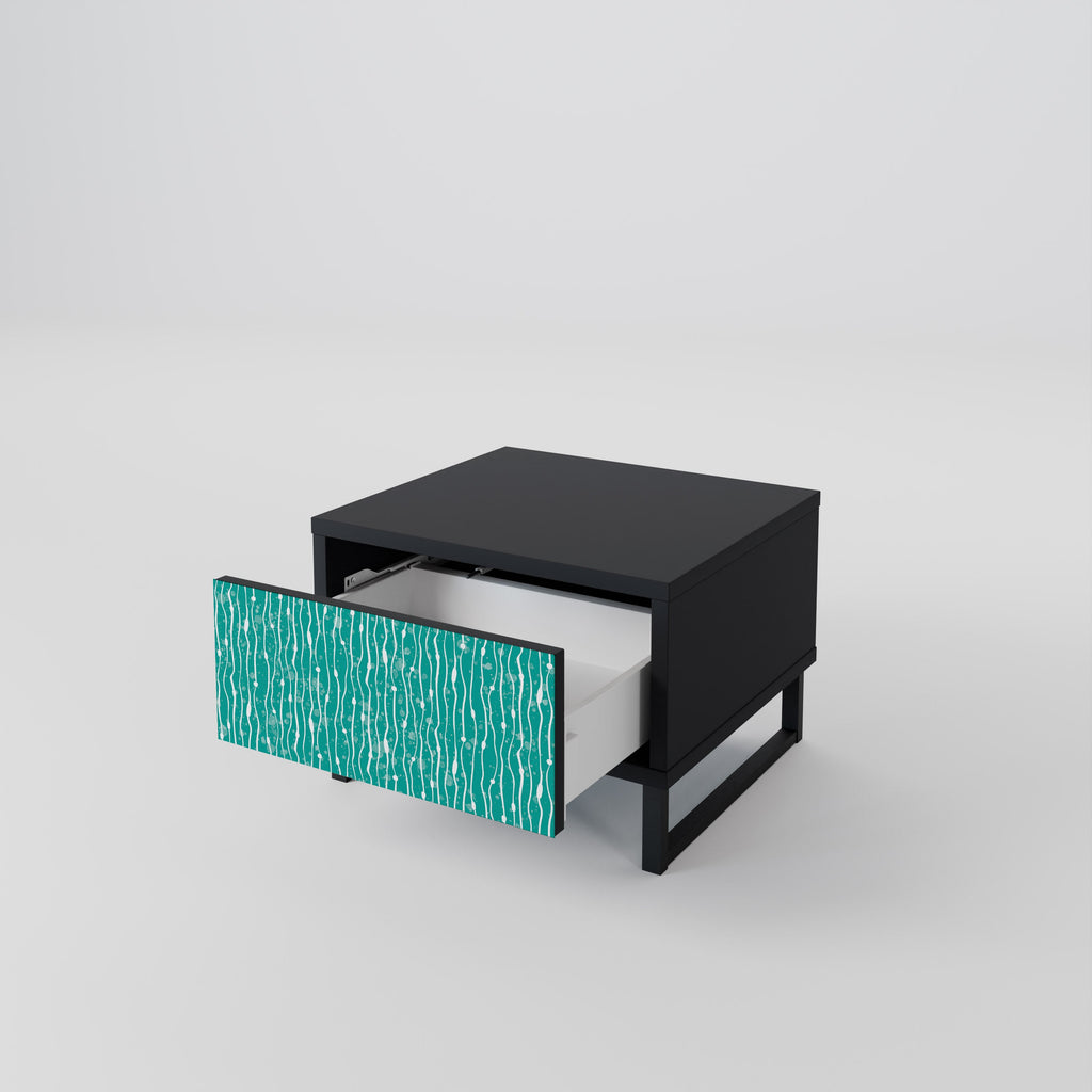 TURQUOISE RAIN Nachttisch in Schwarz