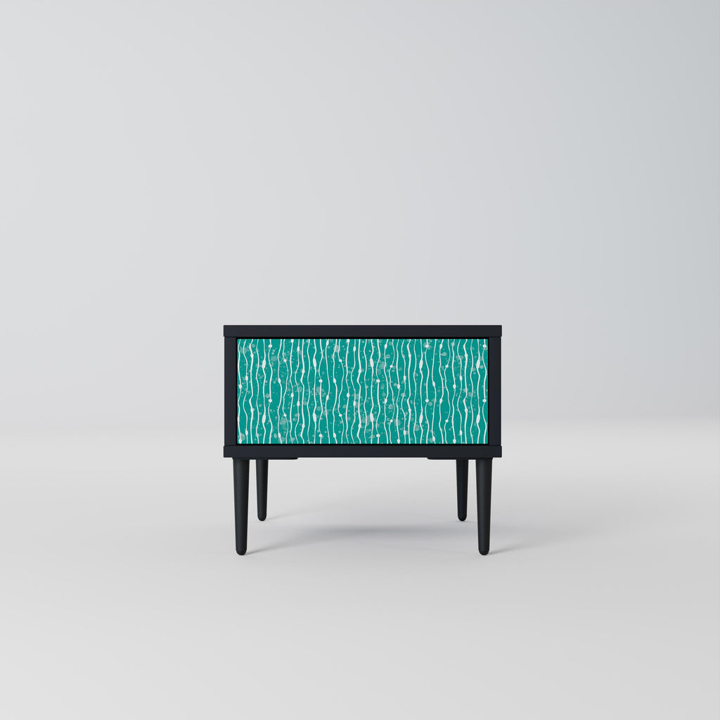 TURQUOISE RAIN Nachttisch in Schwarz