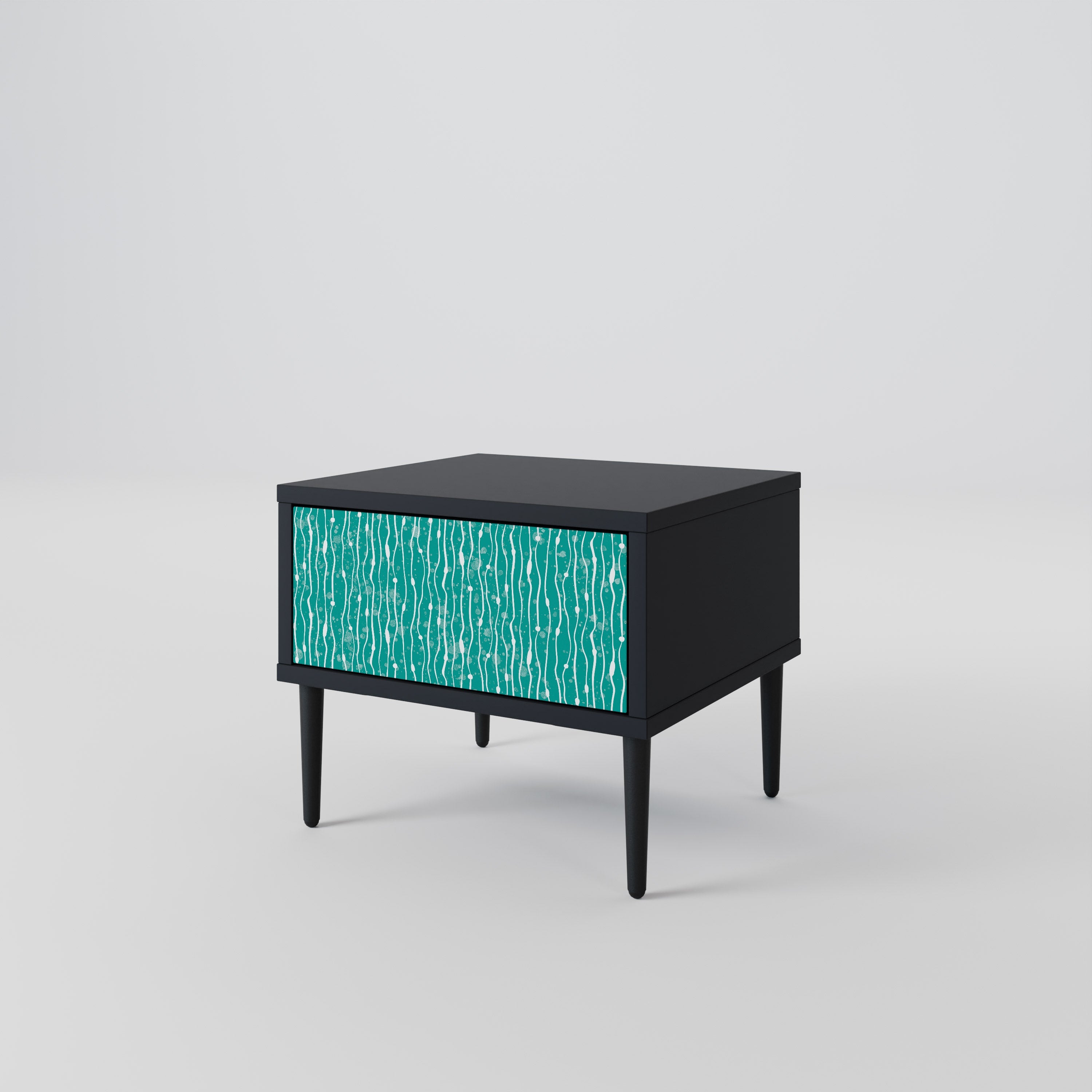TURQUOISE RAIN Nachttisch in Schwarz