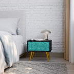 TURQUOISE RAIN Nachttisch in Schwarz