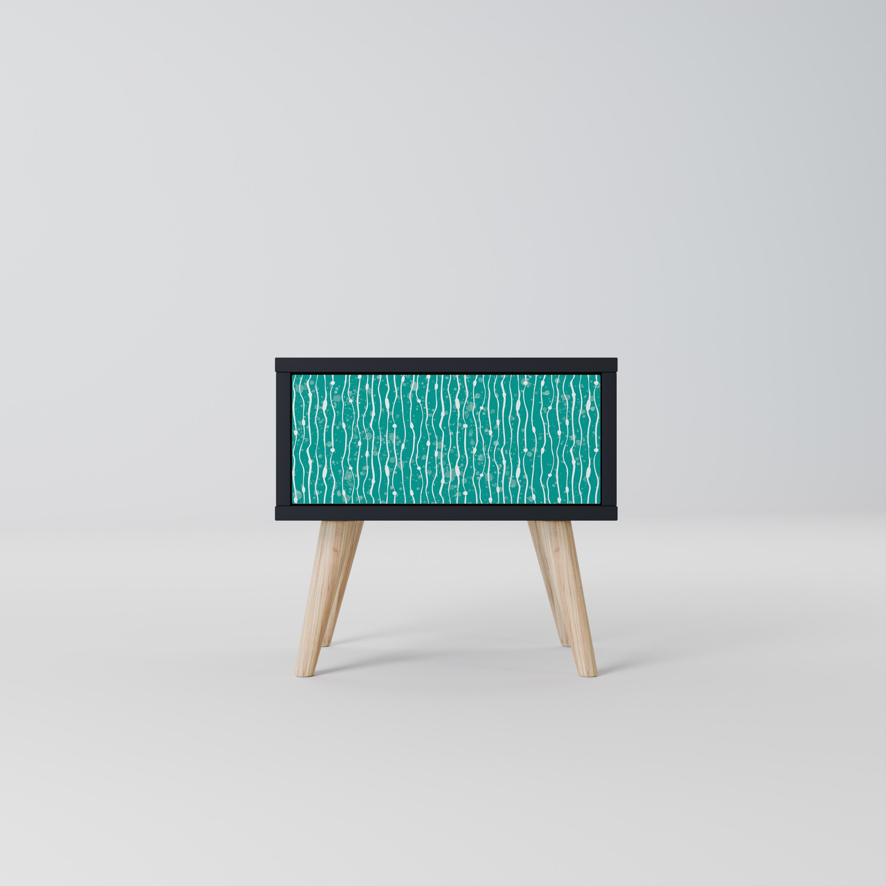 TURQUOISE RAIN Nachttisch in Schwarz