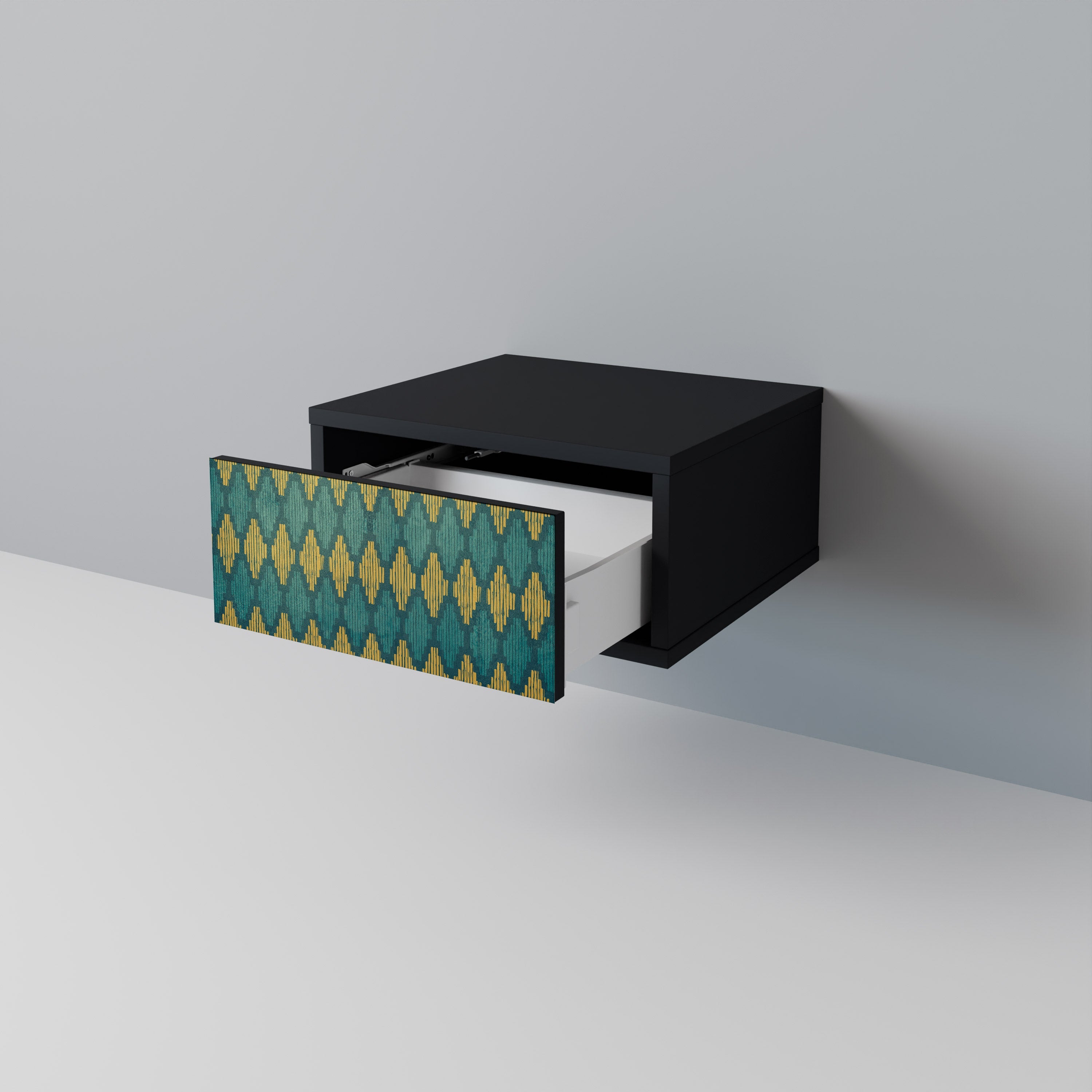 POLYGONS Nachttisch in Schwarz