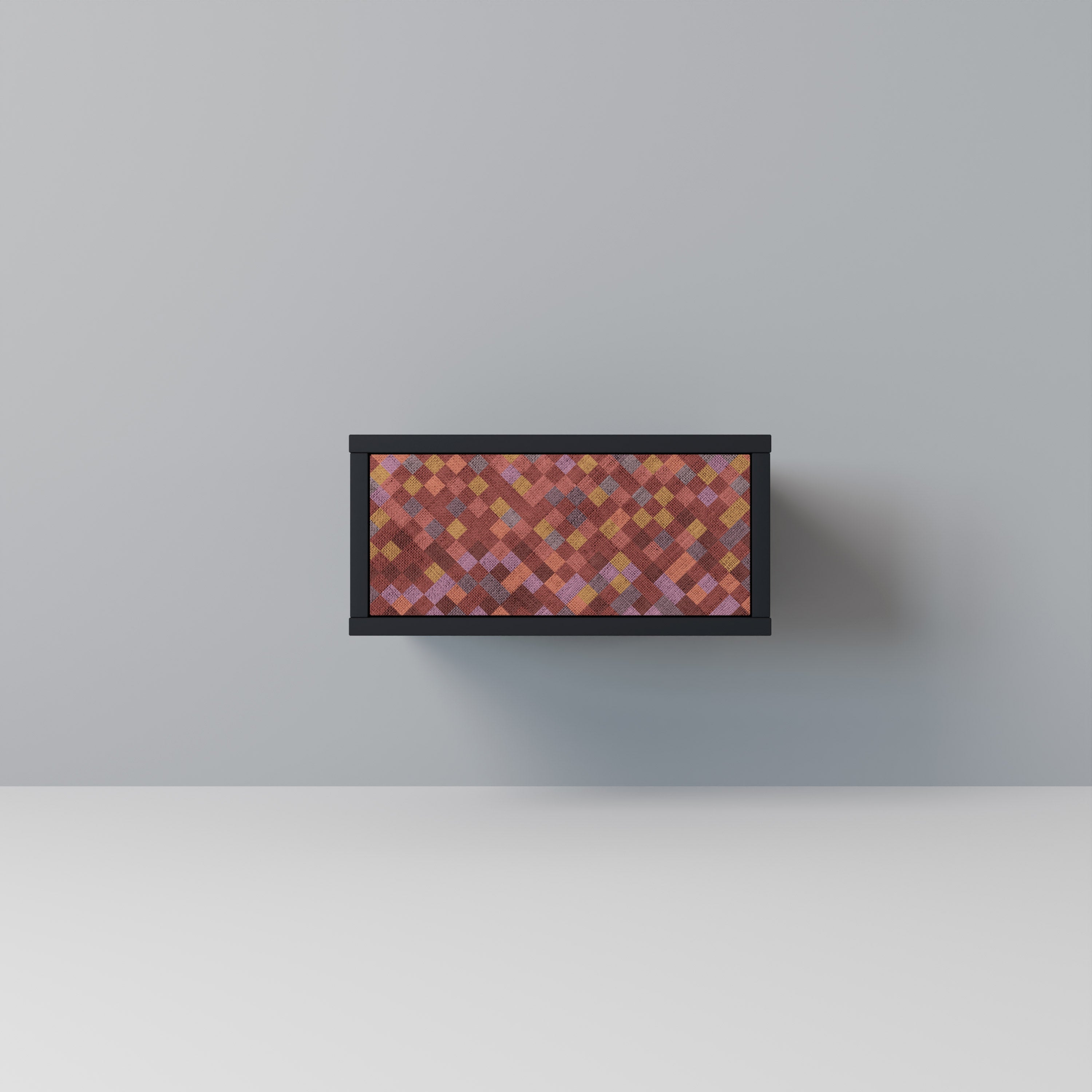 PAINTED SQUARES Nachttisch in Schwarz