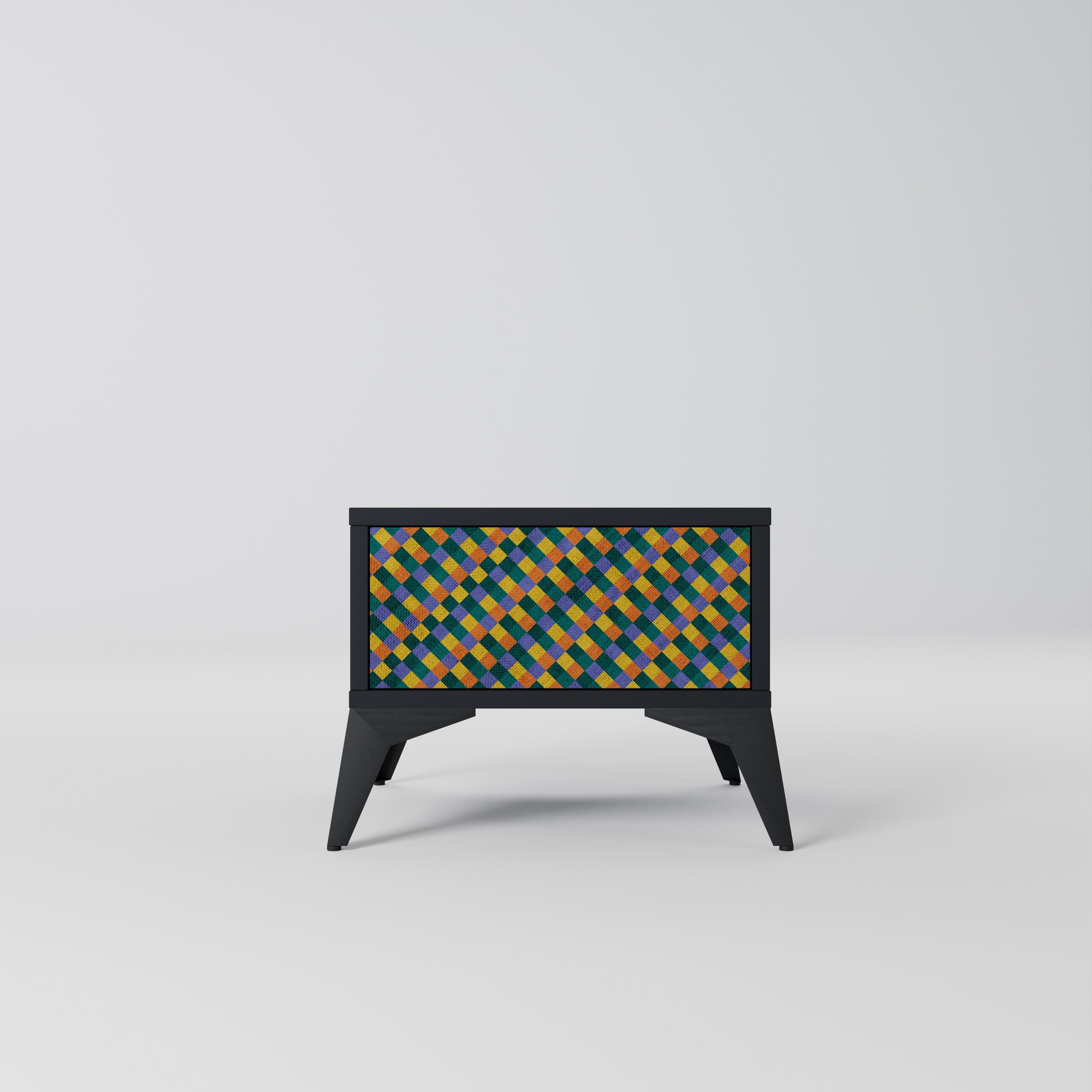 PAINTED SQUARES MIX Nachttisch in Schwarz
