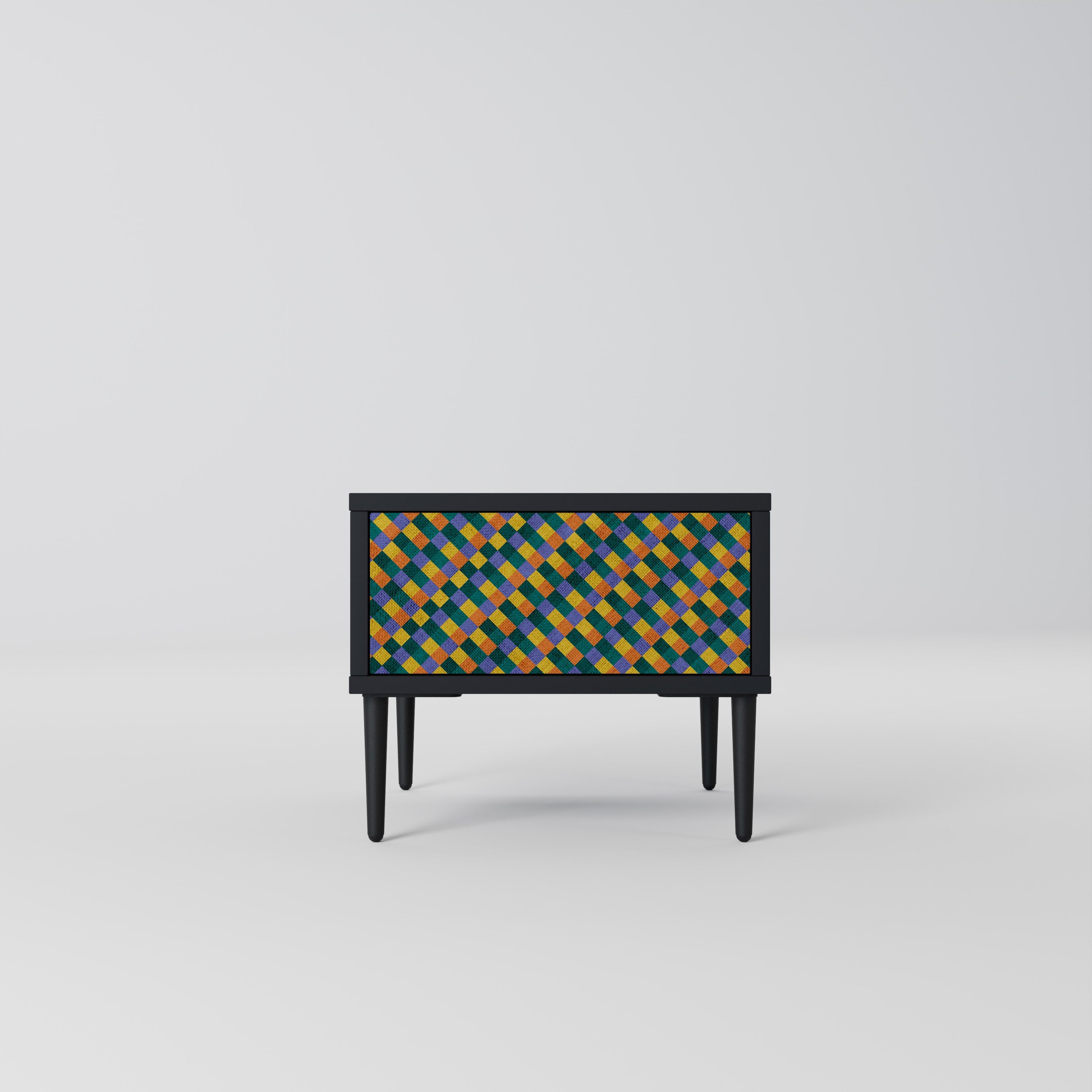 PAINTED SQUARES MIX Nachttisch in Schwarz