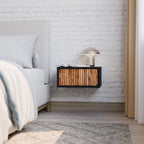 NATURAL WOOD Nightstand in Black Finish