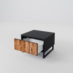 NATURAL WOOD Nightstand in Black Finish
