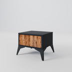 NATURAL WOOD Nightstand in Black Finish