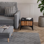 NATURAL WOOD Nightstand in Black Finish