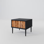 NATURAL WOOD Nightstand in Black Finish