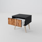 NATURAL WOOD Nightstand in Black Finish
