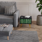 NATURAL GREEN Nightstand in Black Finish