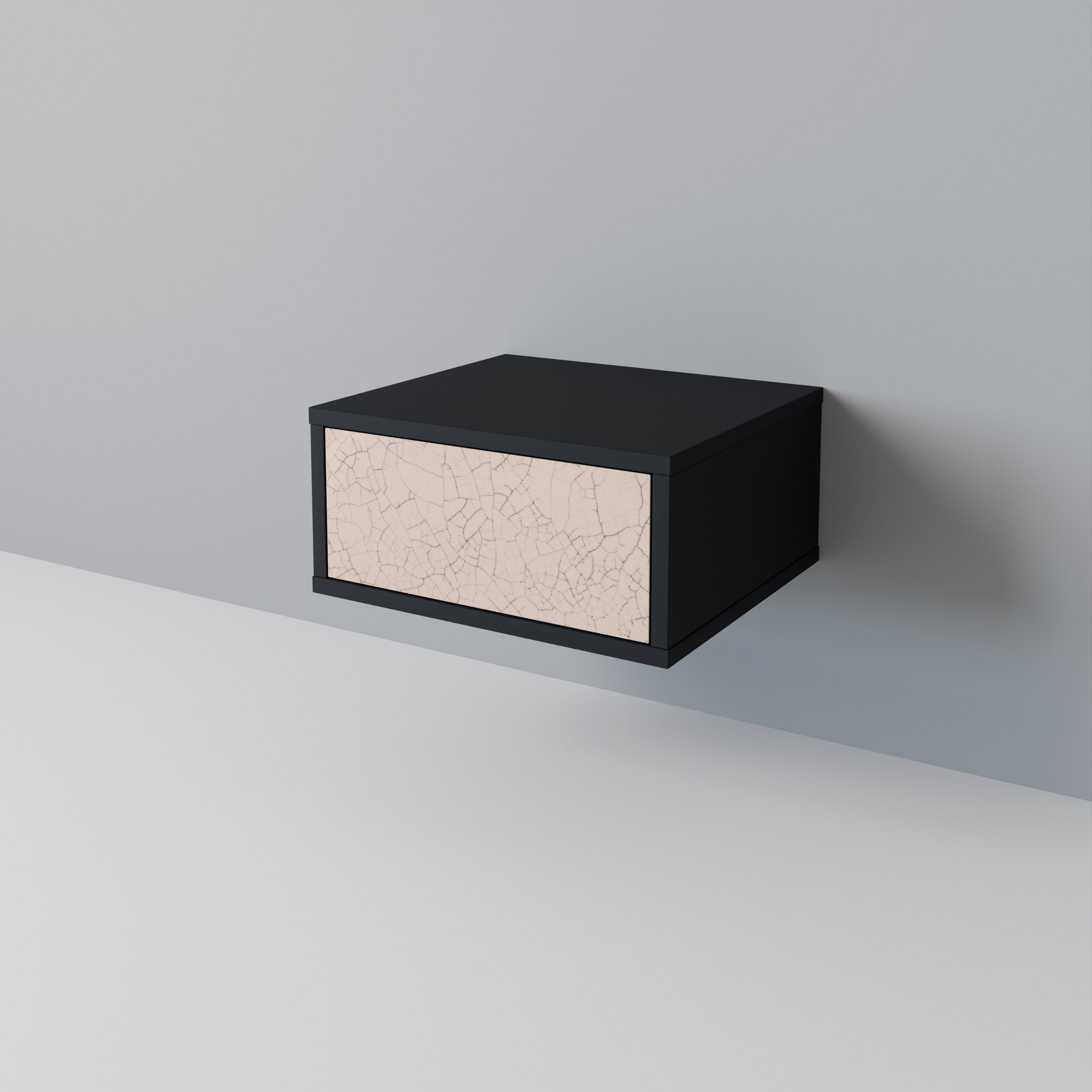 CERAMIC TEXTURE Nachttisch in schwarzem Finish
