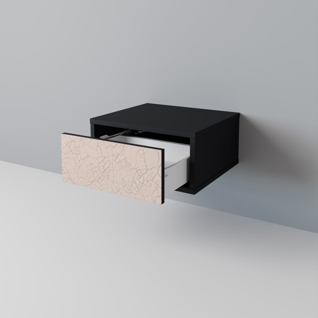 CERAMIC TEXTURE Nachttisch in schwarzem Finish