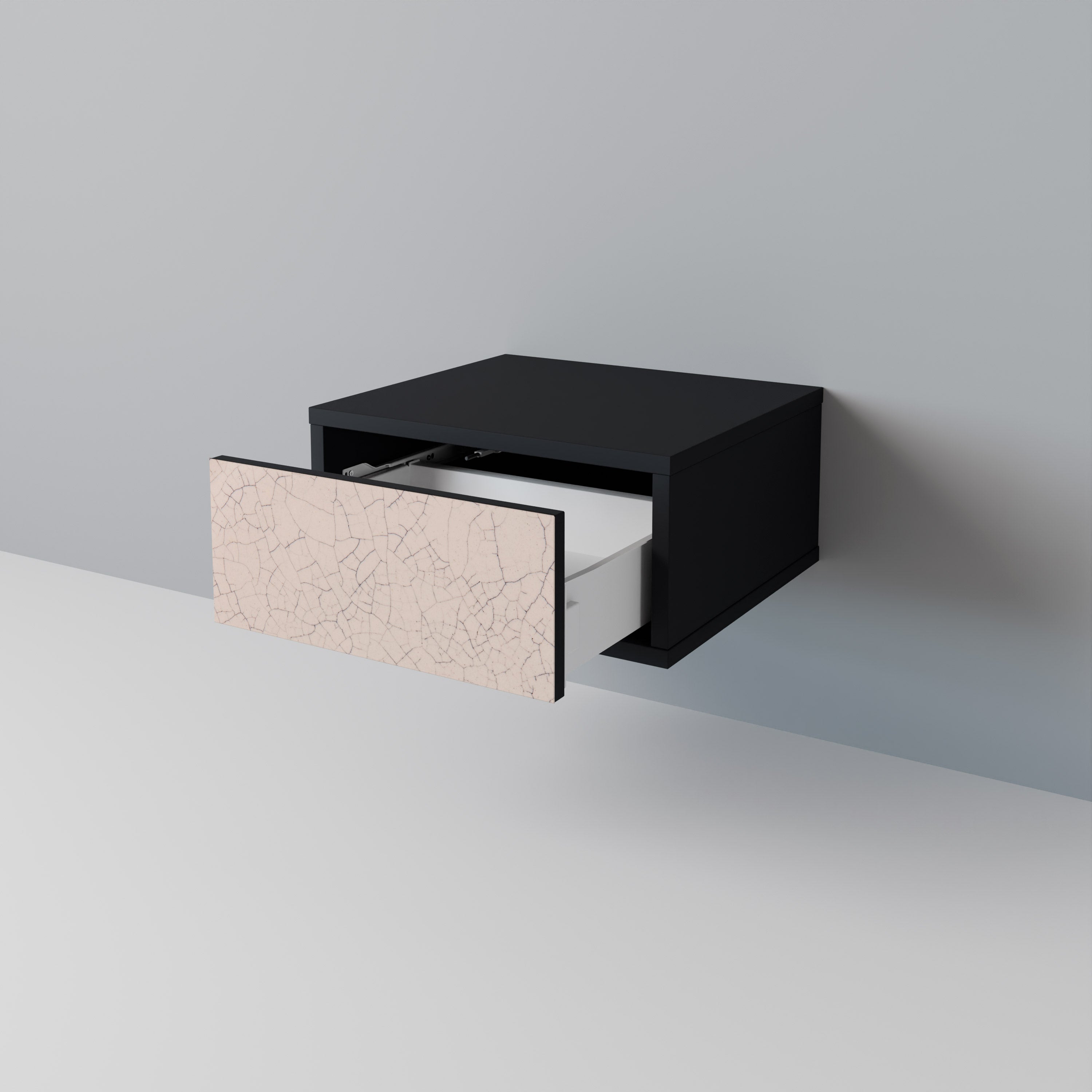 CERAMIC TEXTURE Nachttisch in schwarzem Finish