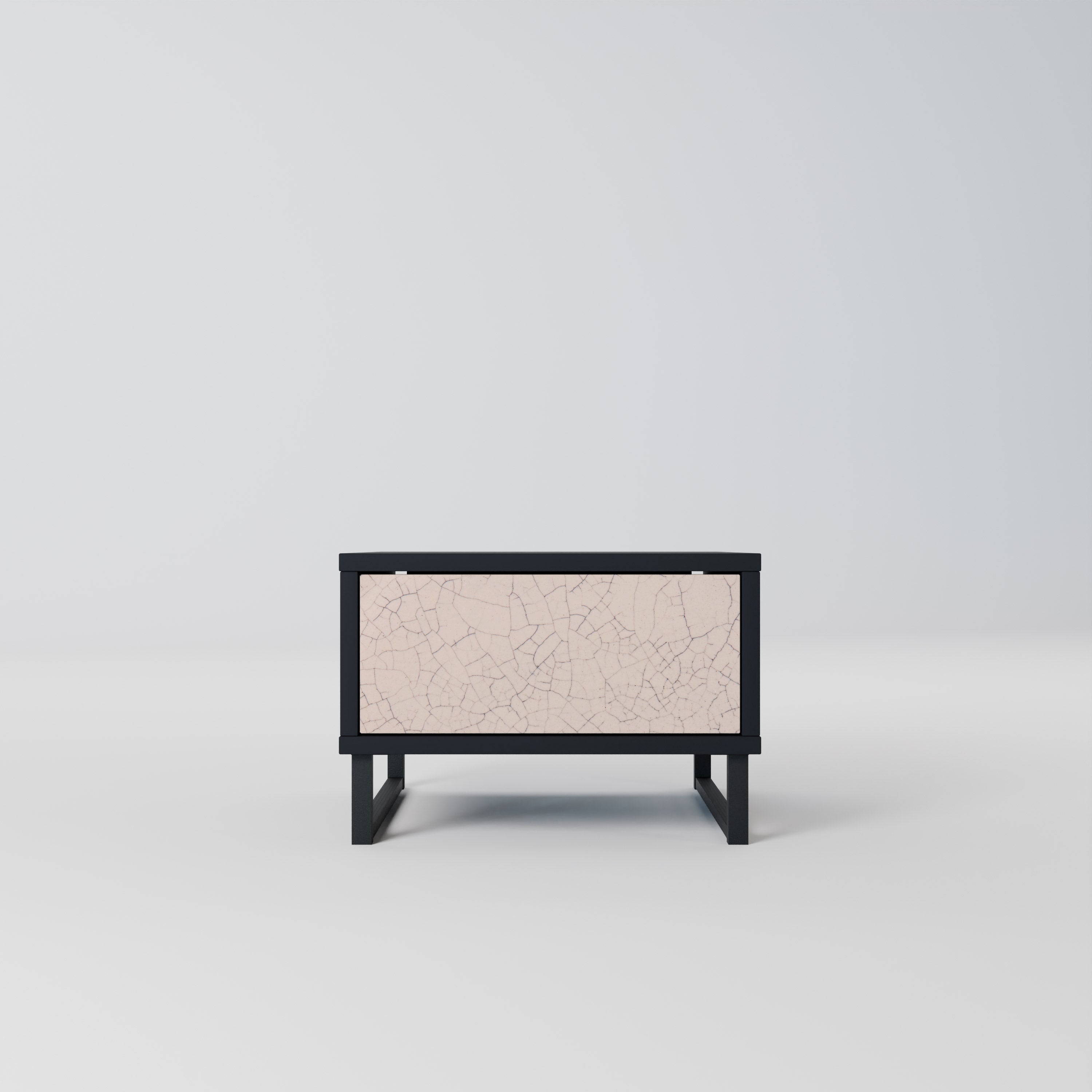 CERAMIC TEXTURE Nachttisch in schwarzem Finish