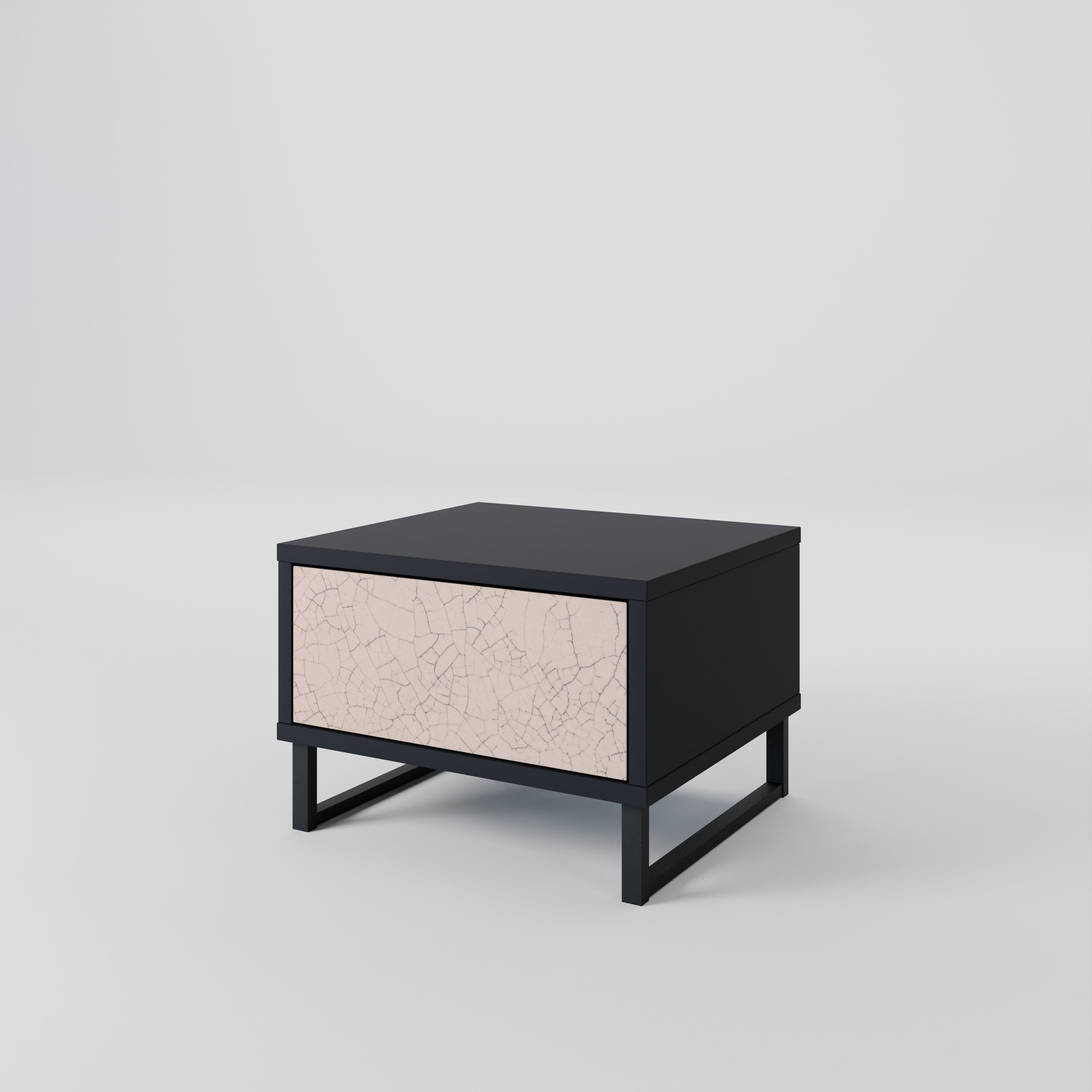 CERAMIC TEXTURE Nachttisch in schwarzem Finish
