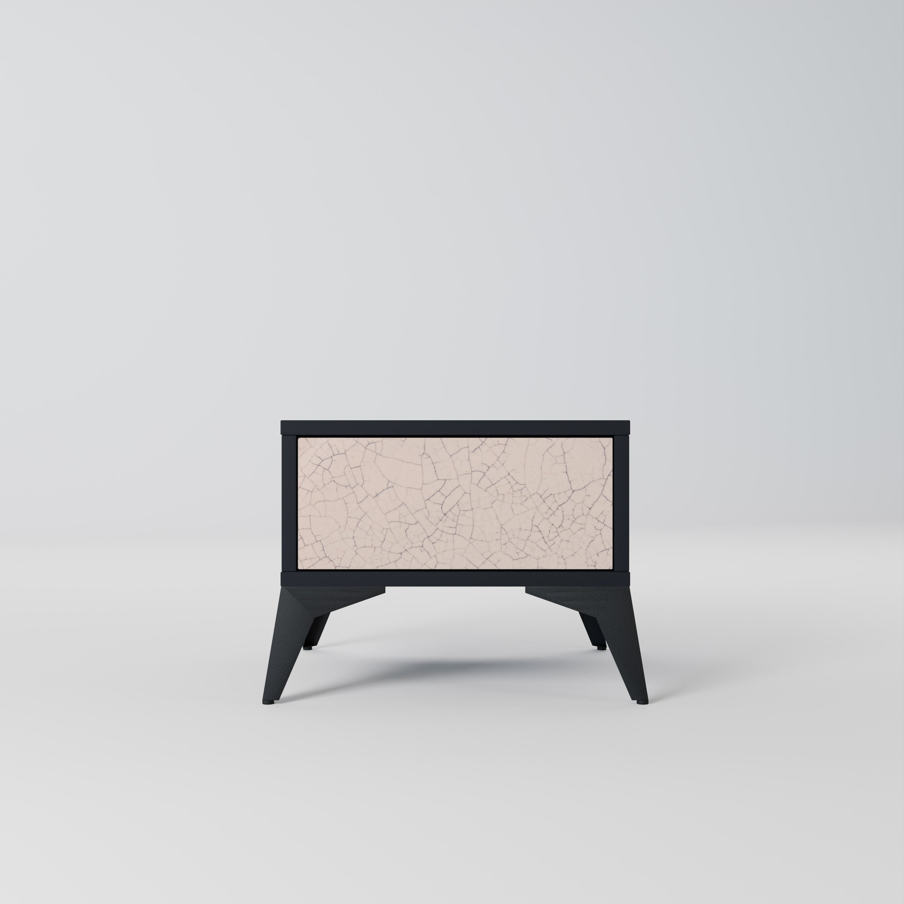 CERAMIC TEXTURE Nachttisch in schwarzem Finish