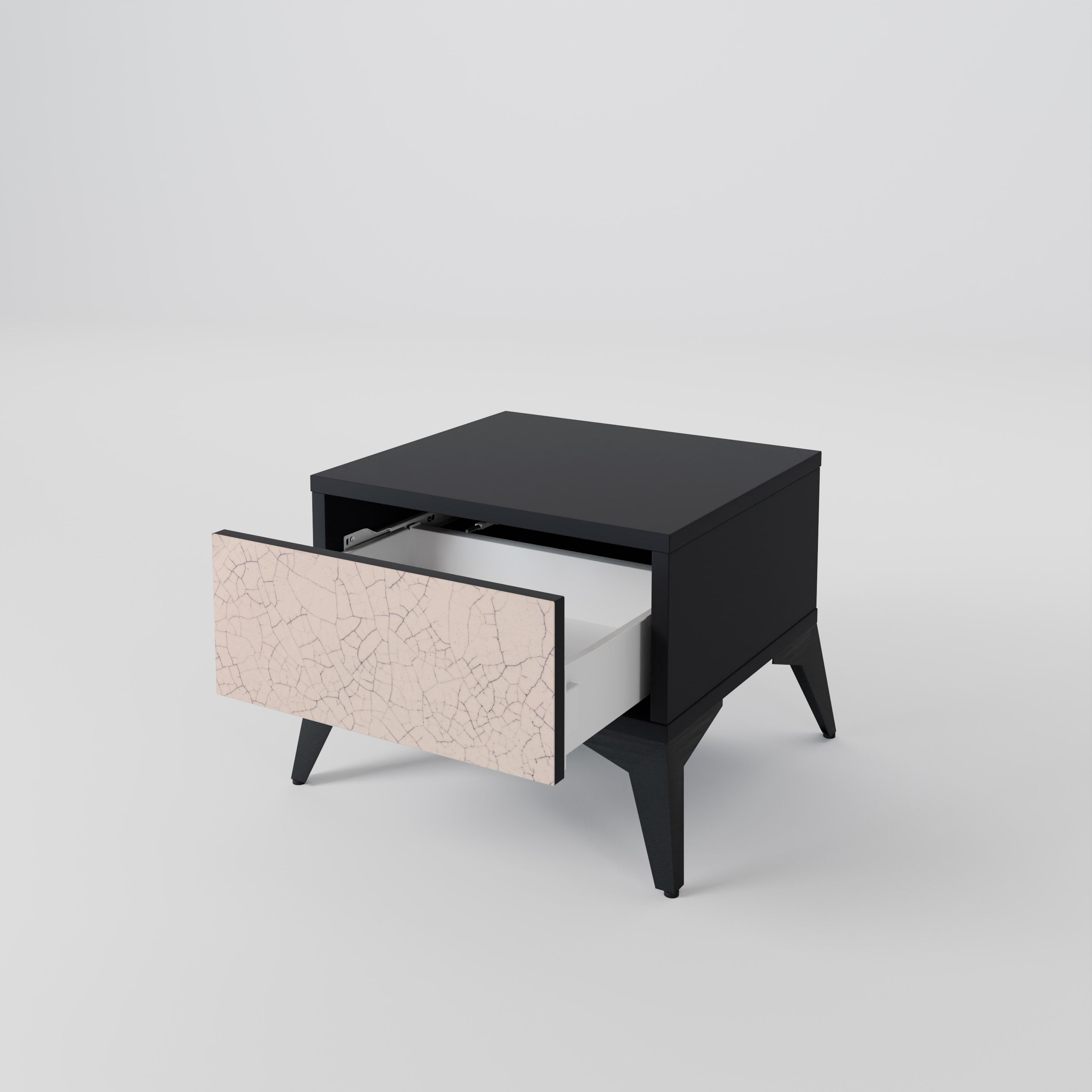 CERAMIC TEXTURE Nachttisch in schwarzem Finish