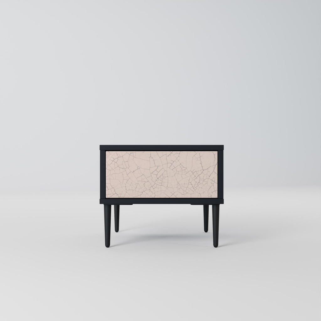 CERAMIC TEXTURE Nachttisch in schwarzem Finish