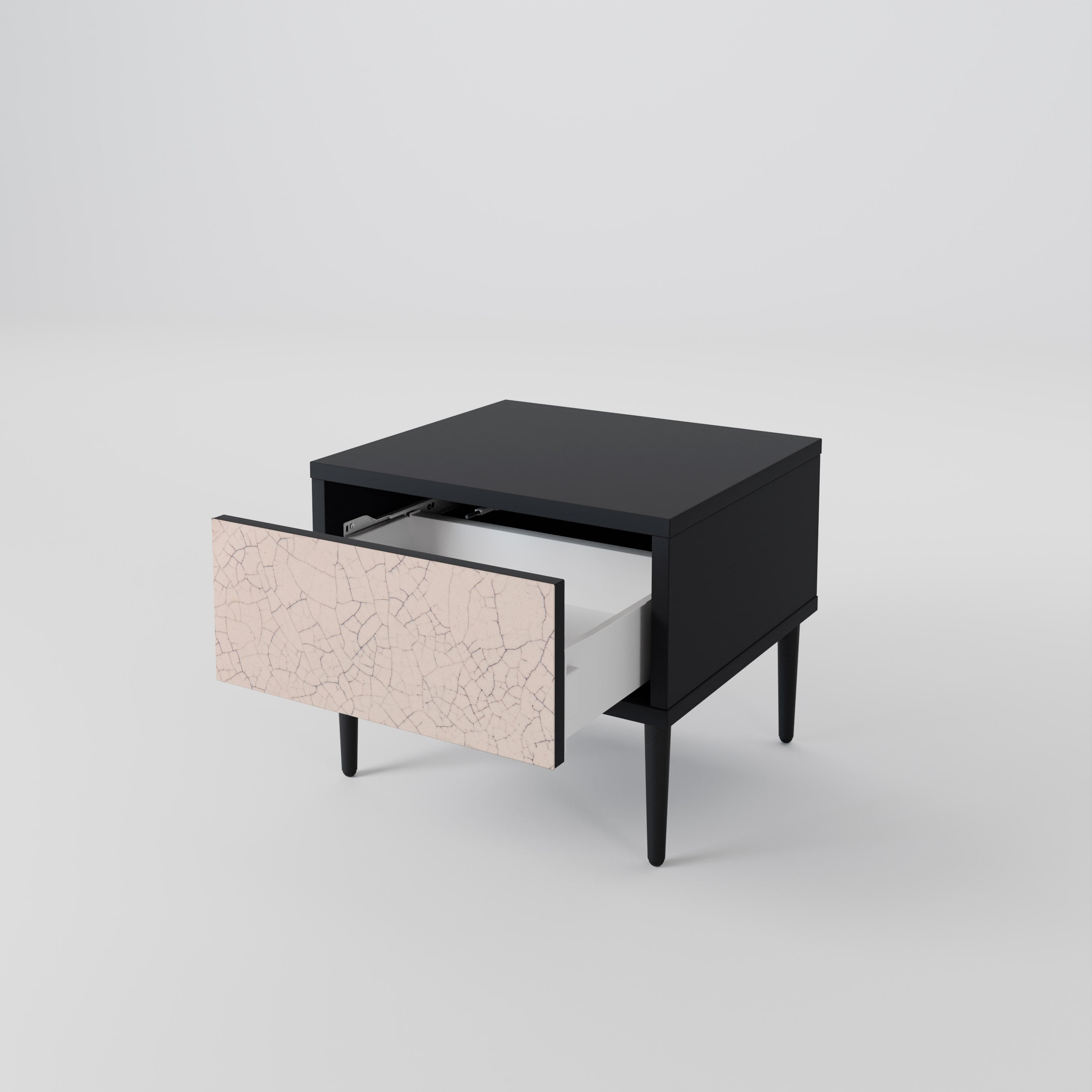 CERAMIC TEXTURE Nachttisch in schwarzem Finish
