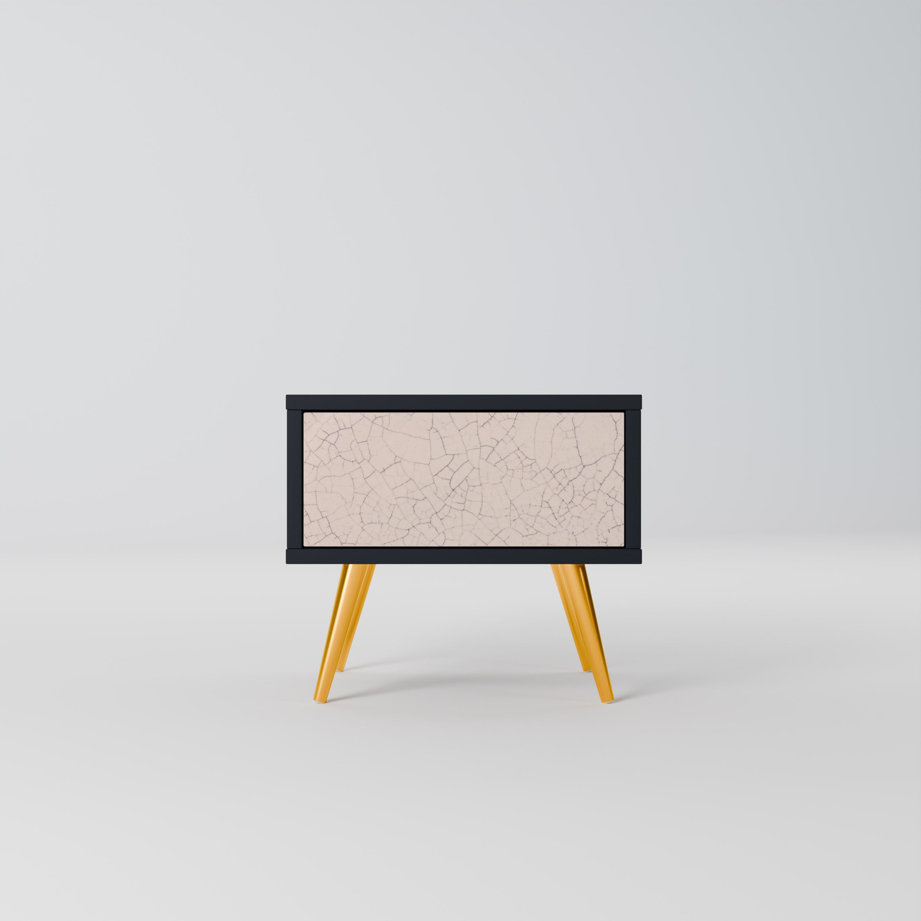 CERAMIC TEXTURE Nachttisch in schwarzem Finish
