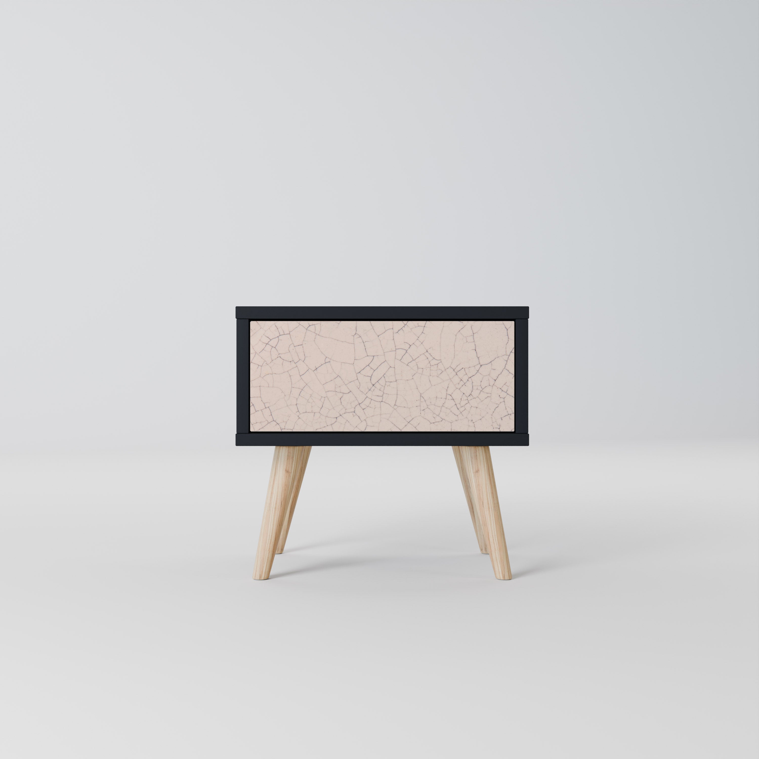 CERAMIC TEXTURE Nachttisch in schwarzem Finish