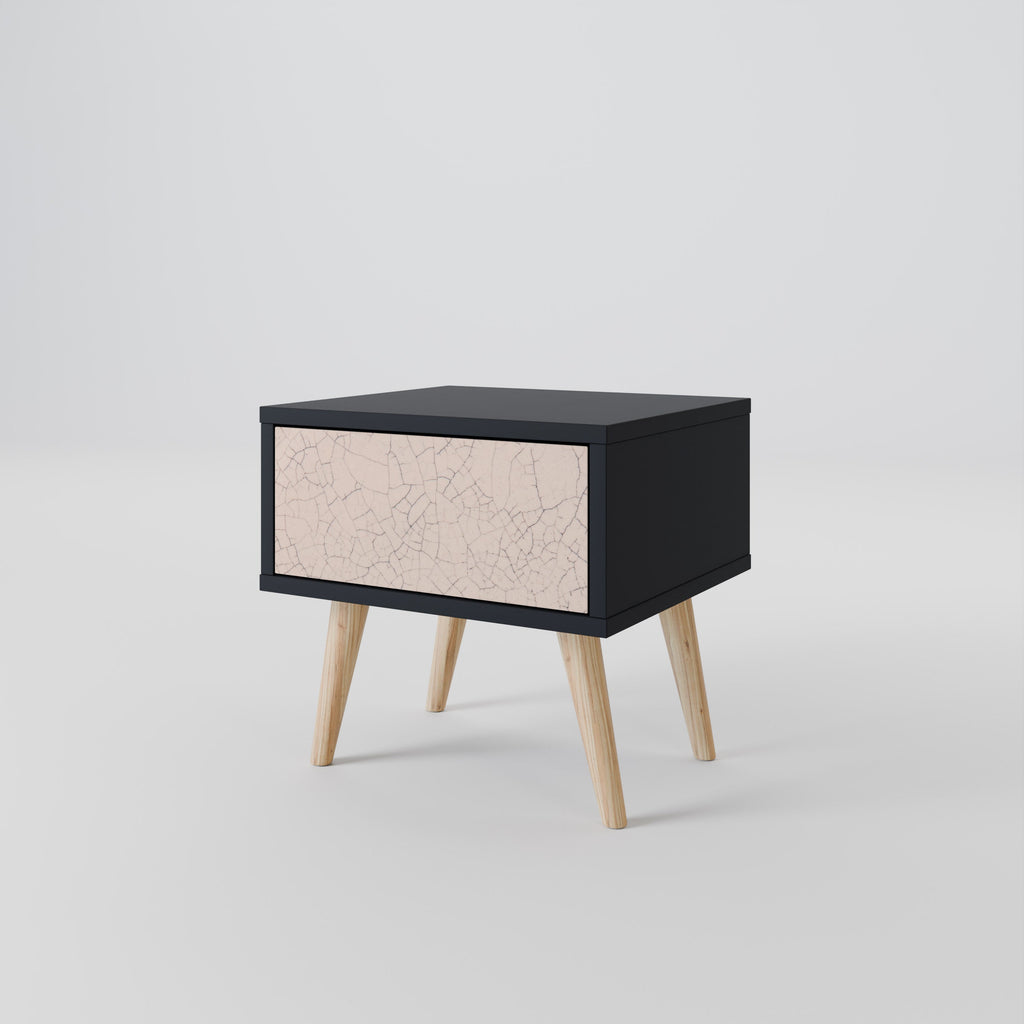CERAMIC TEXTURE Nachttisch in schwarzem Finish