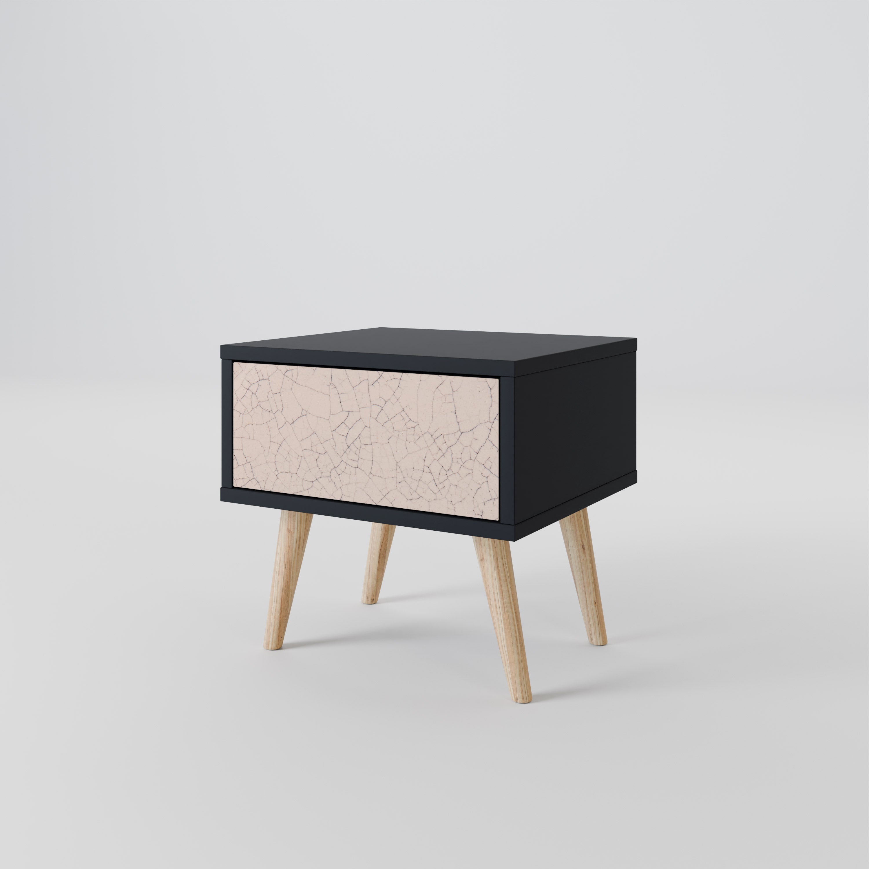 CERAMIC TEXTURE Nachttisch in schwarzem Finish