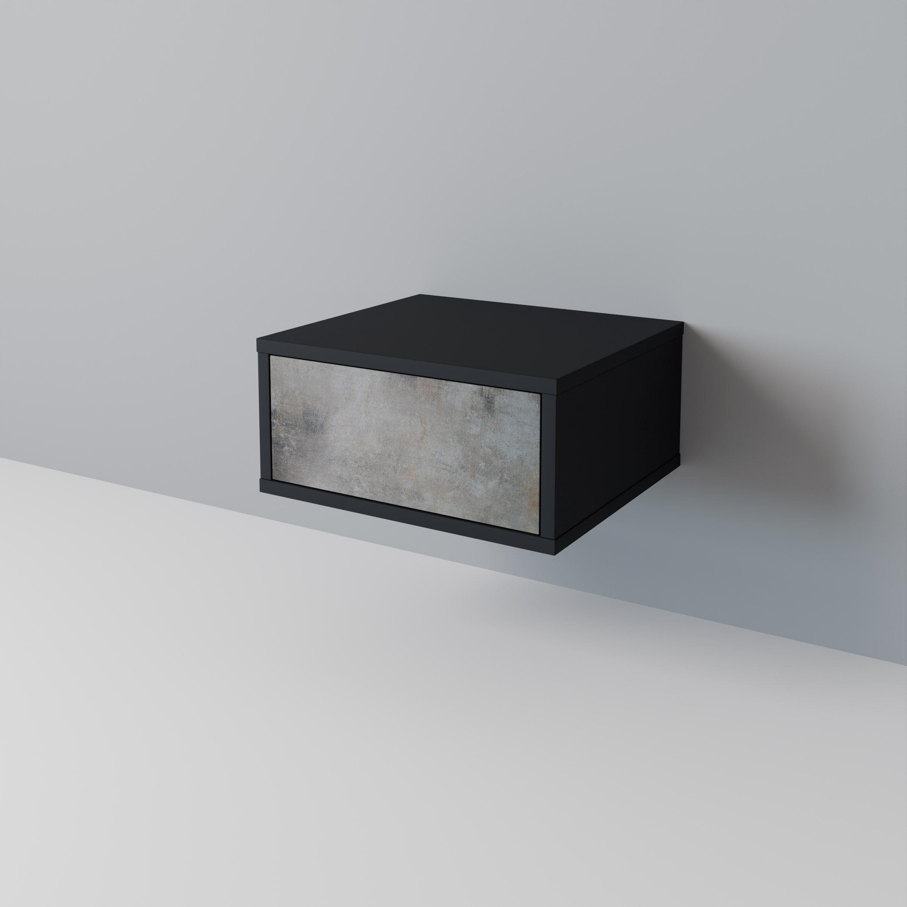 CONCRETE WALL Nachttisch in Schwarz