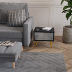 CONCRETE WALL Nachttisch in Schwarz