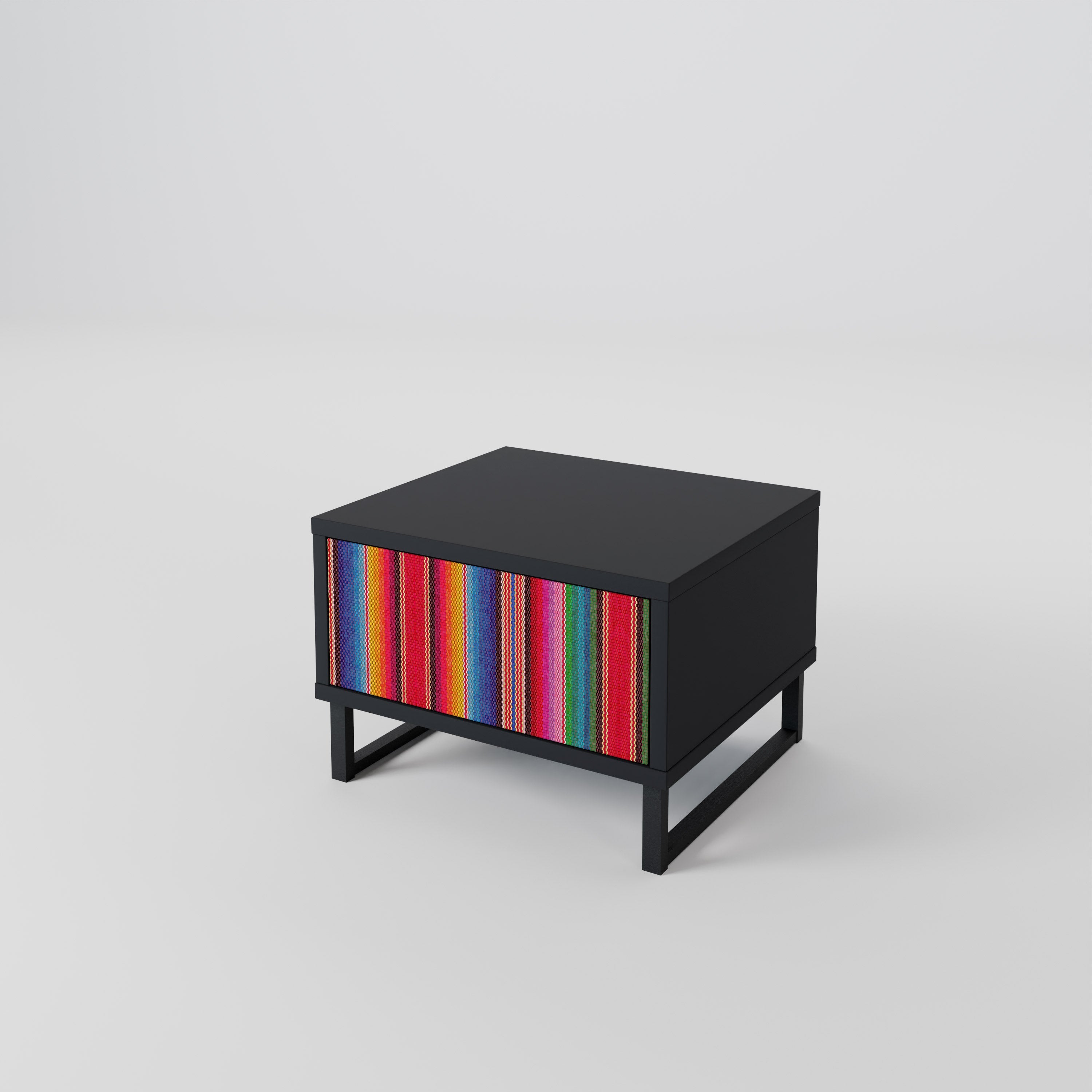 ETHNIC MEXICAN Nachttisch in schwarzem Finish
