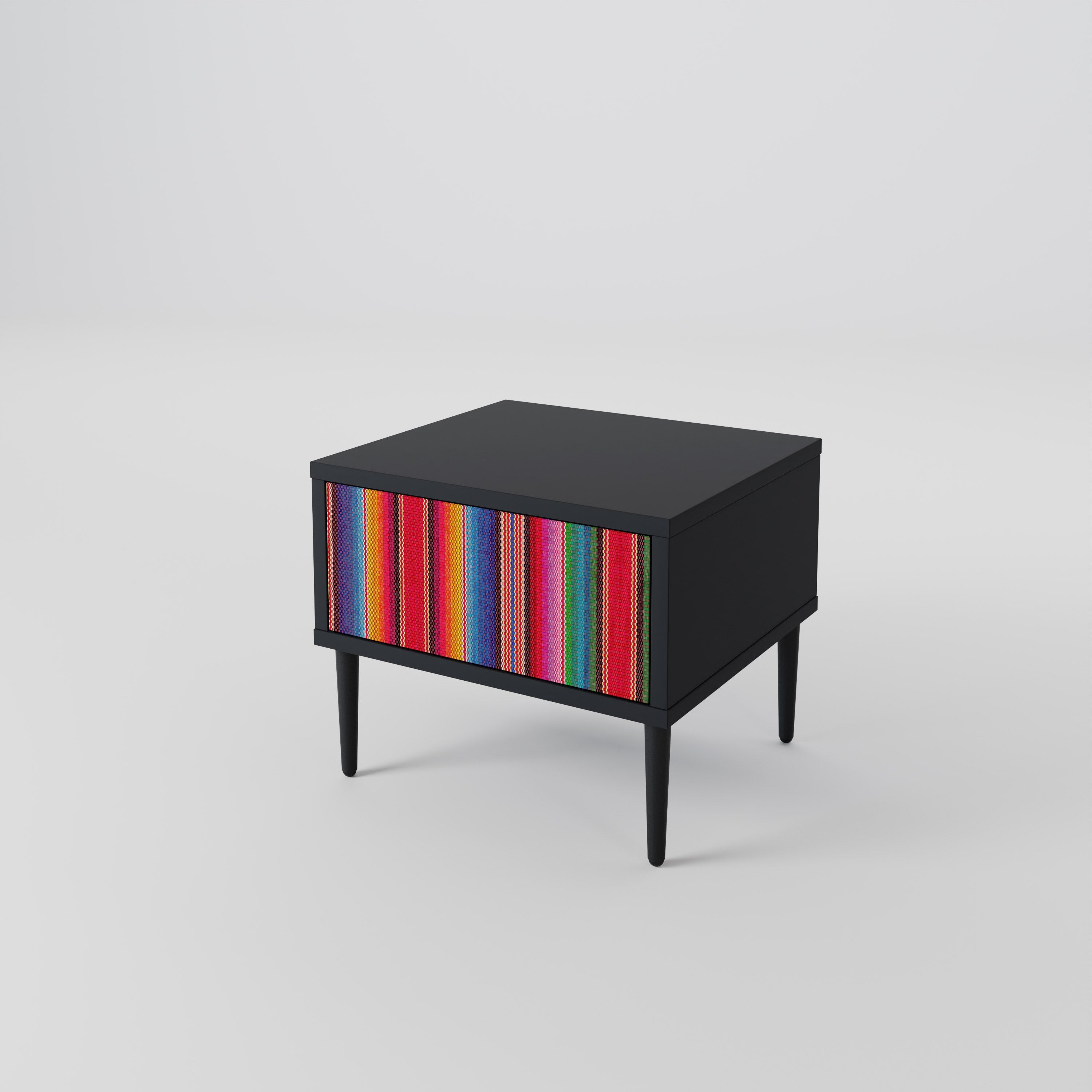ETHNIC MEXICAN Nachttisch in schwarzem Finish