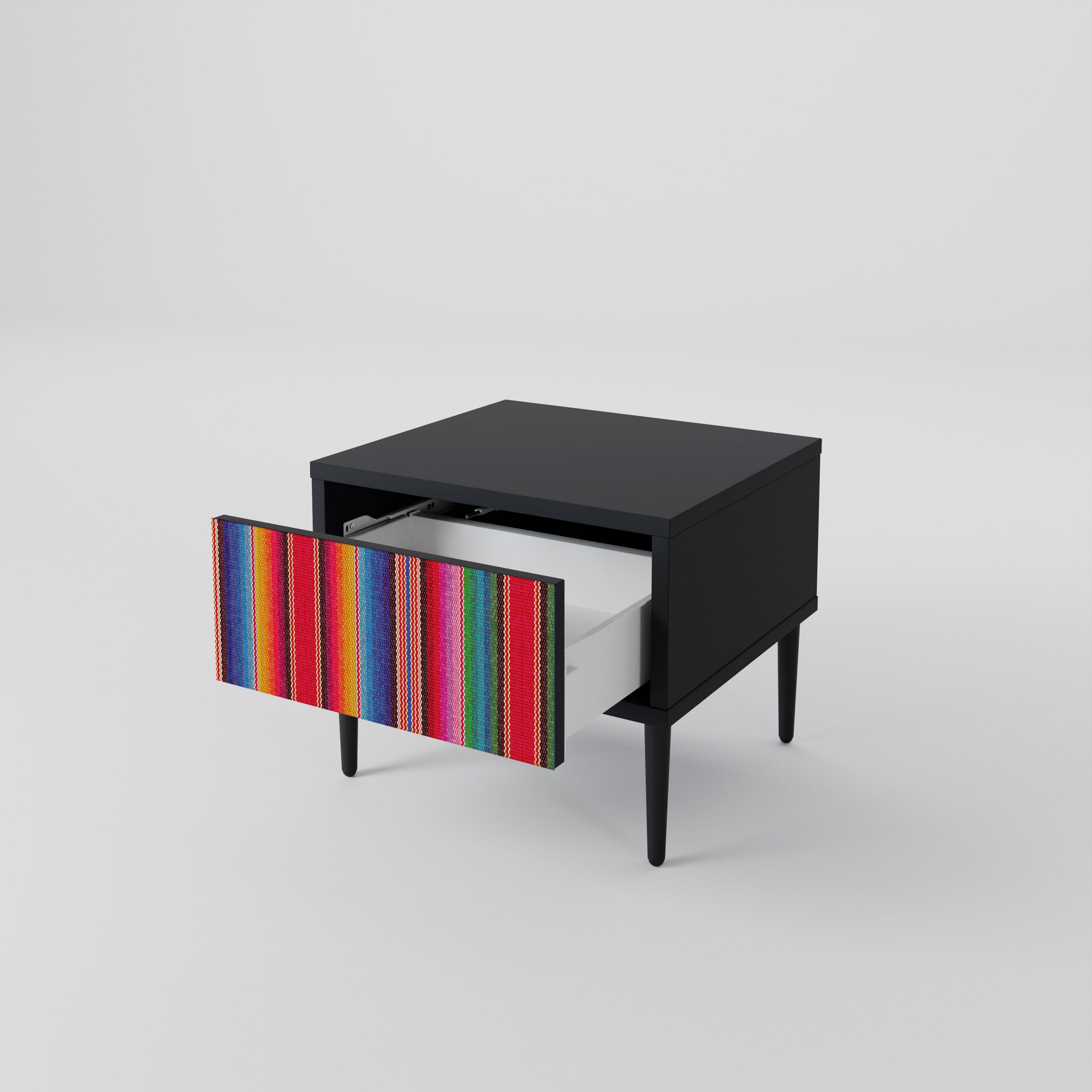 ETHNIC MEXICAN Nachttisch in schwarzem Finish