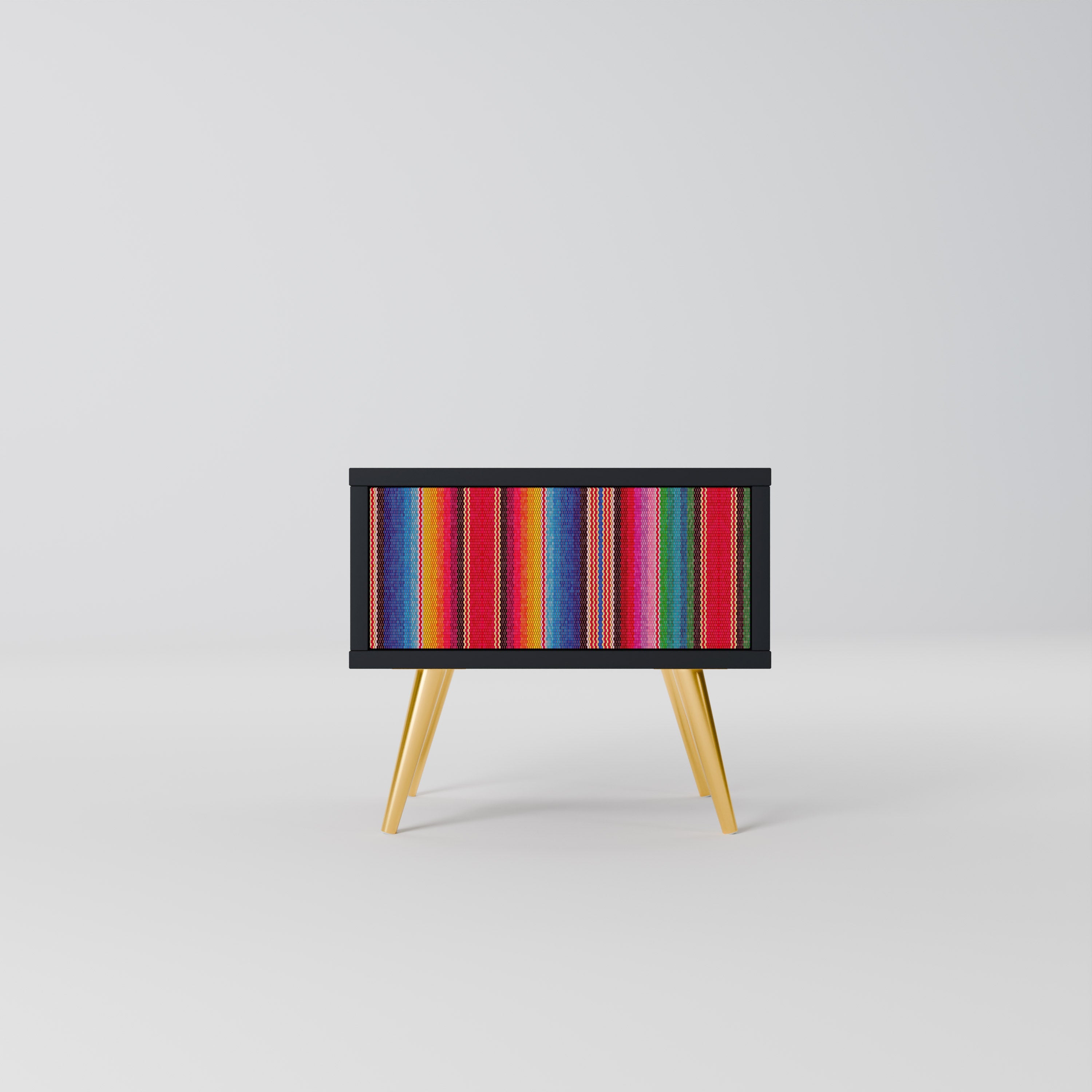 ETHNIC MEXICAN Nachttisch in schwarzem Finish