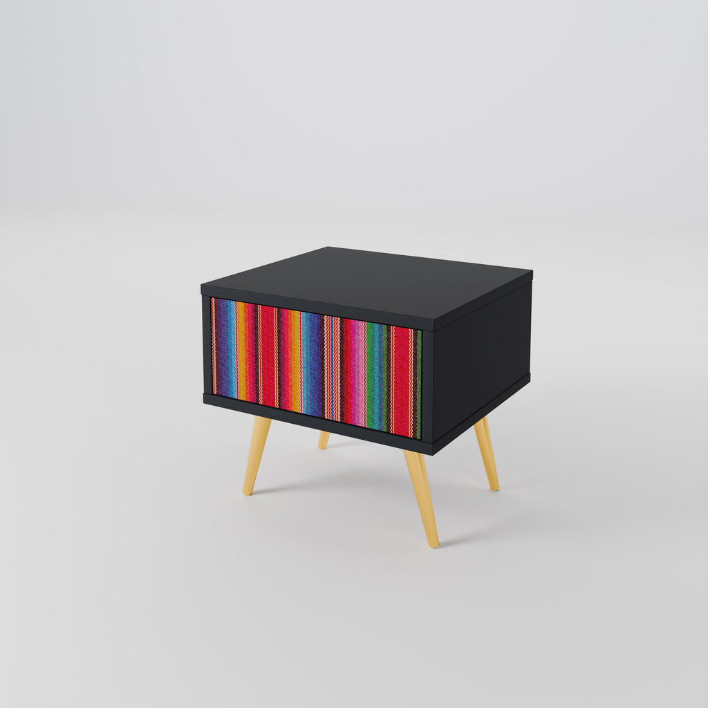 ETHNIC MEXICAN Nachttisch in schwarzem Finish