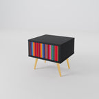 ETHNIC MEXICAN Nightstand in Black Finish
