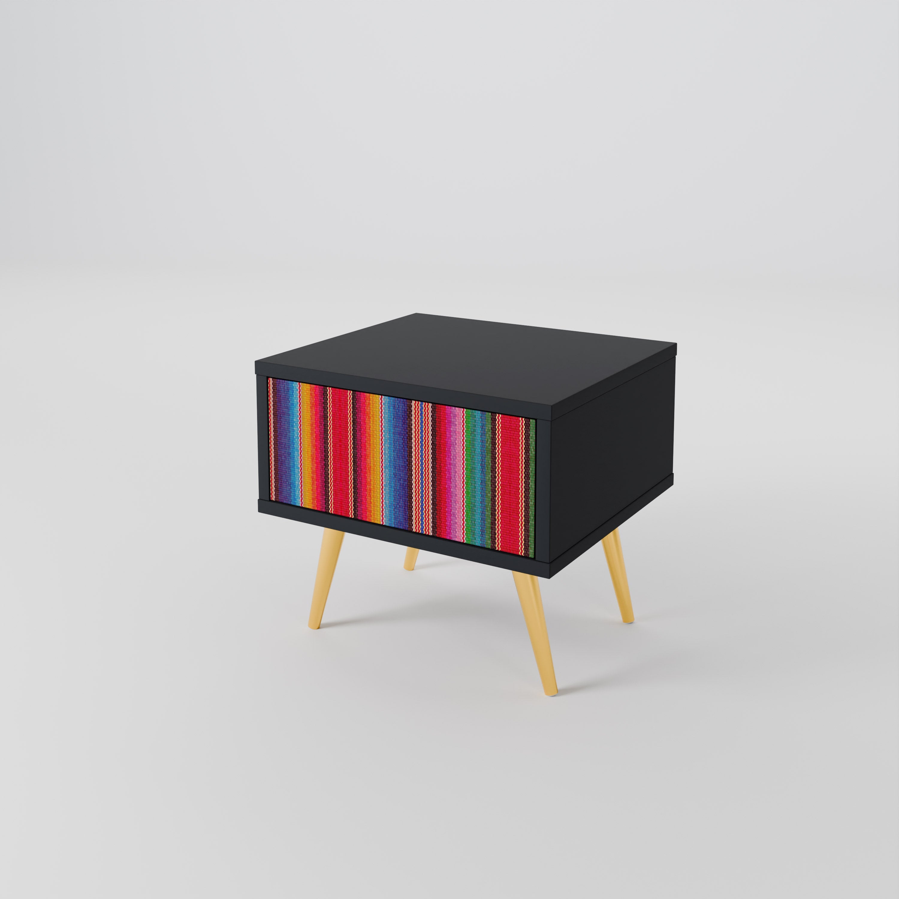 ETHNIC MEXICAN Nachttisch in schwarzem Finish