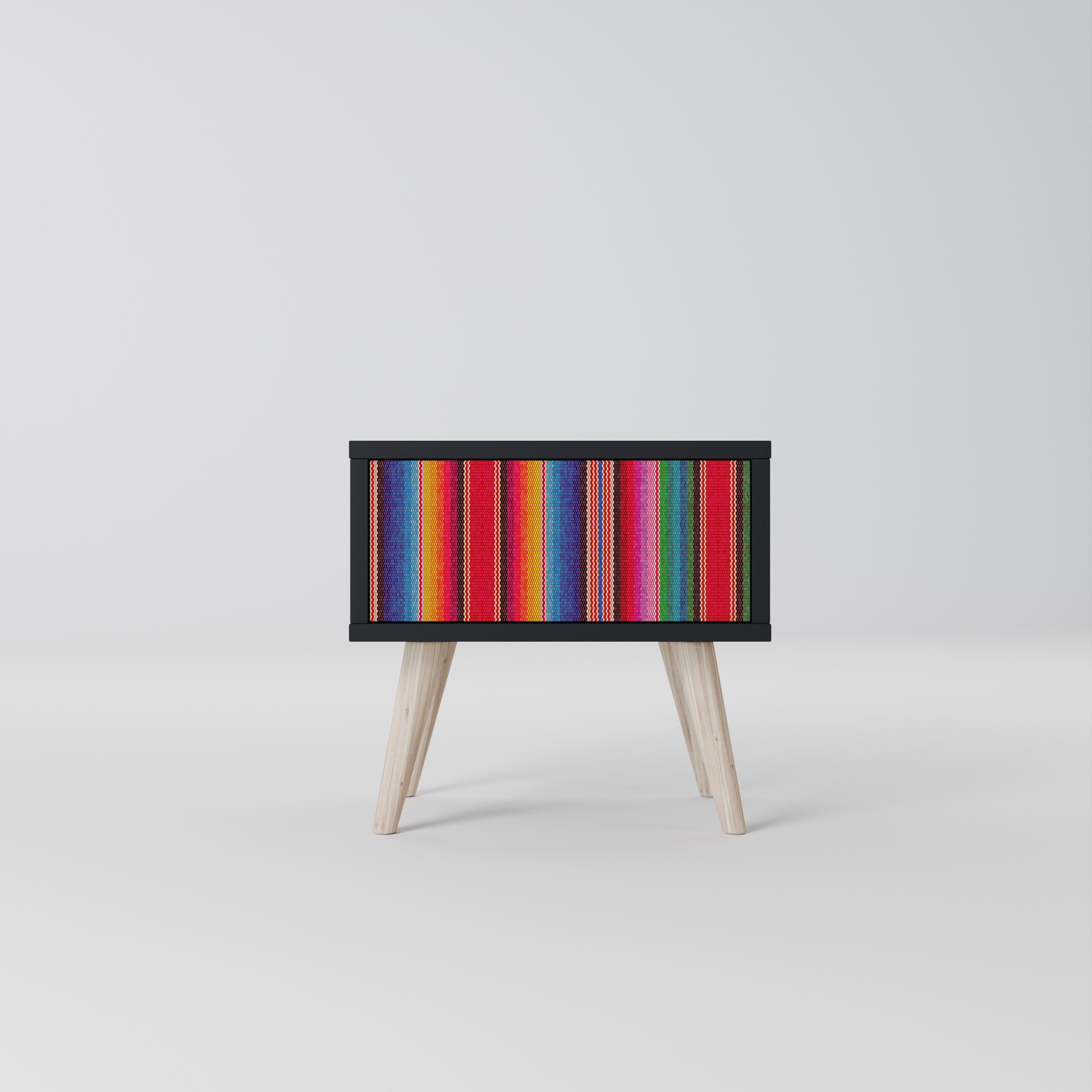 ETHNIC MEXICAN Nachttisch in schwarzem Finish