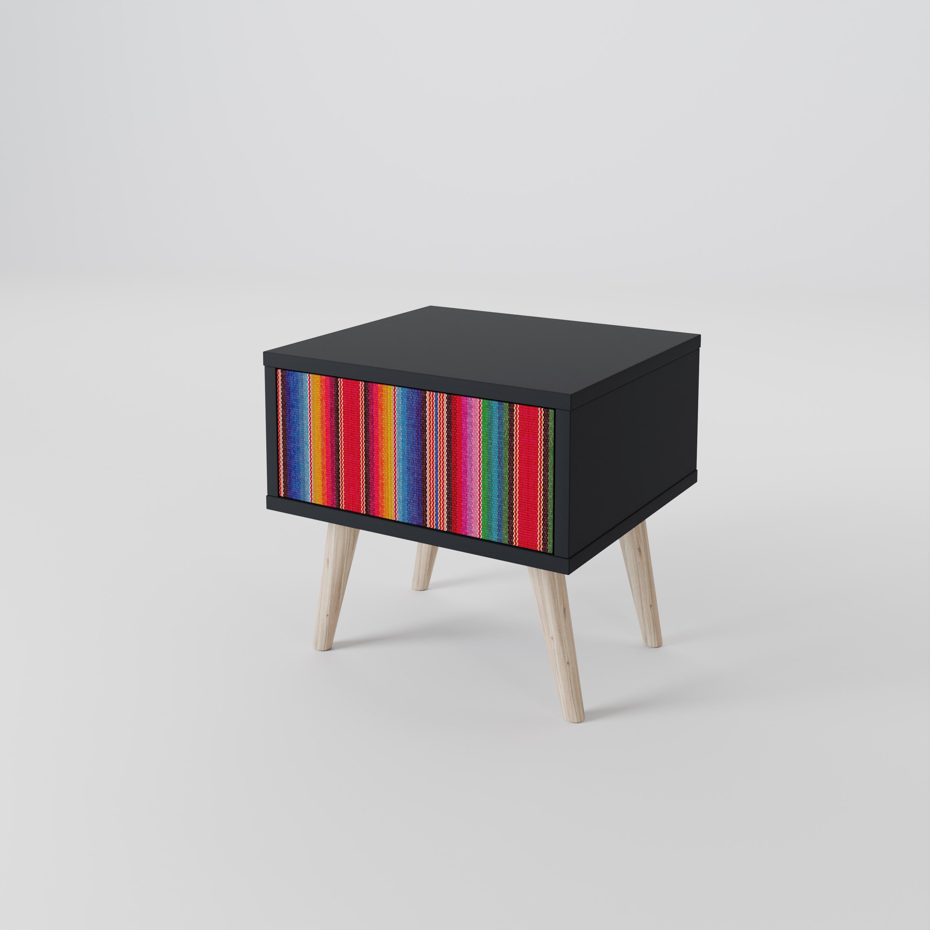 ETHNIC MEXICAN Nachttisch in schwarzem Finish