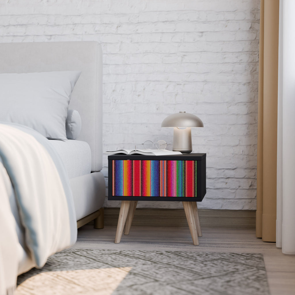 ETHNIC MEXICAN Nachttisch in schwarzem Finish
