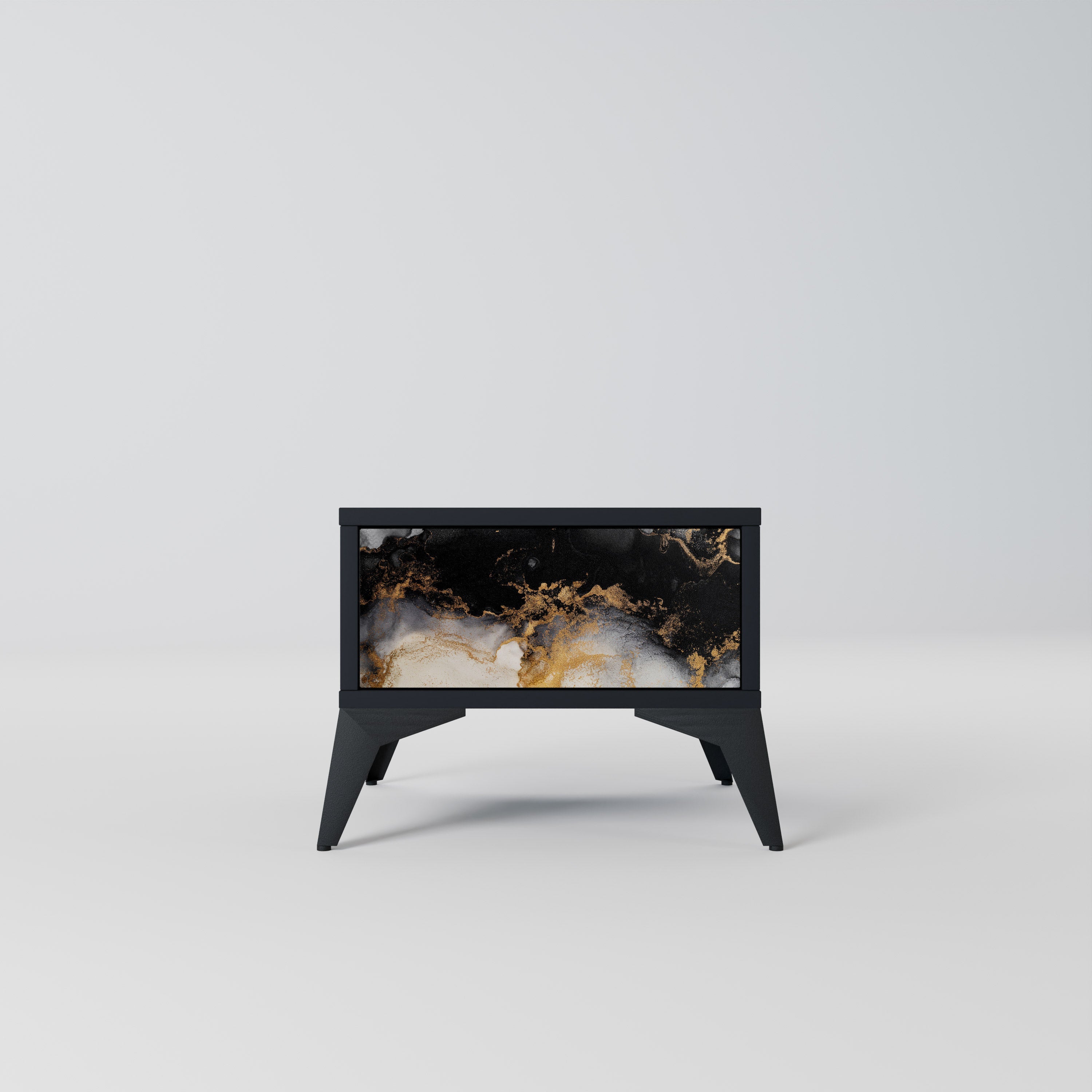 MARBLE OF TOMMORROW Nachttisch in schwarzem Finish