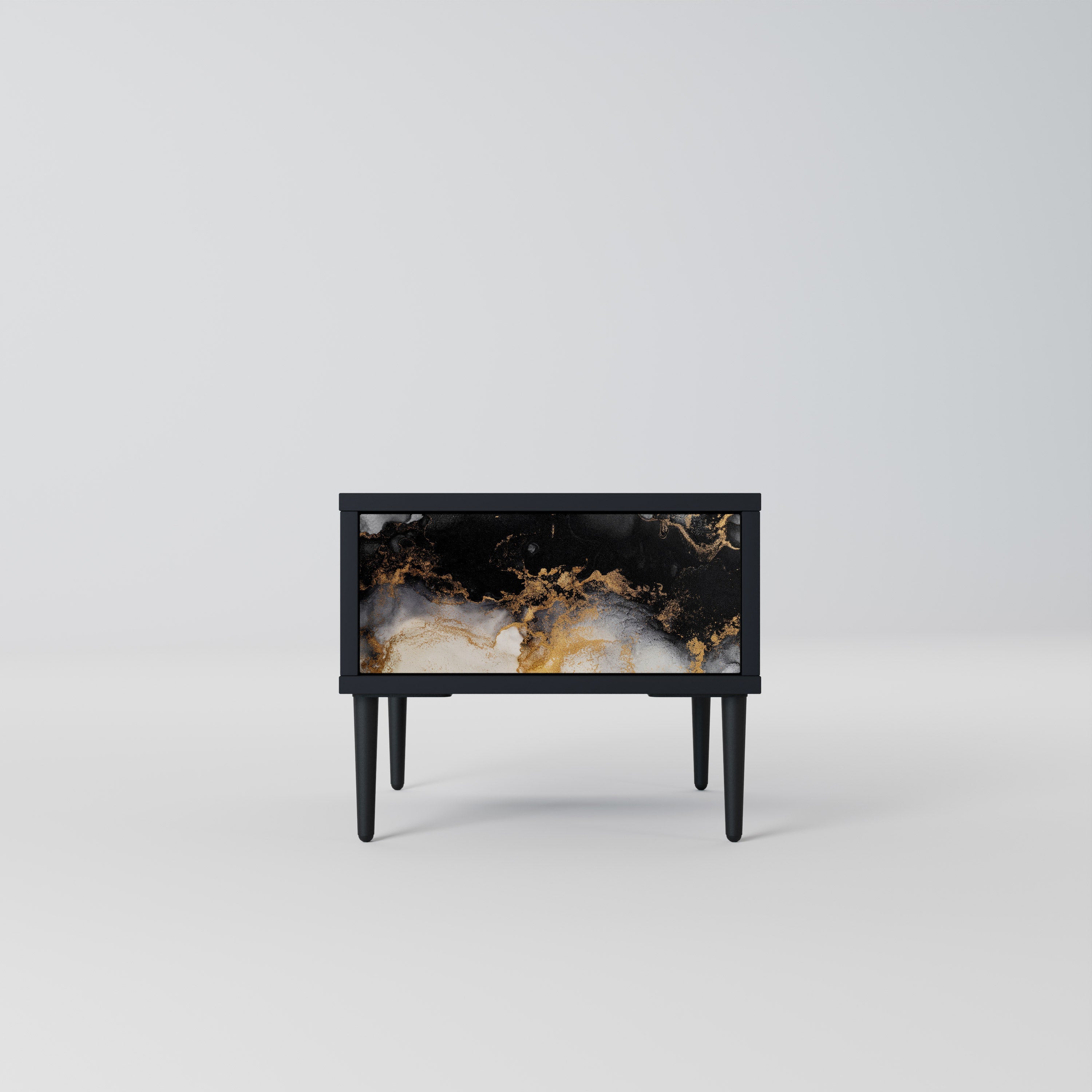 MARBLE OF TOMMORROW Nachttisch in schwarzem Finish