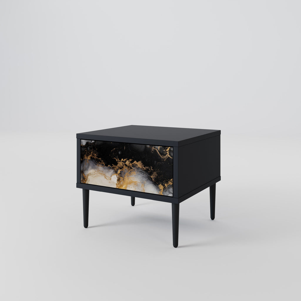 MARBLE OF TOMMORROW Nachttisch in schwarzem Finish