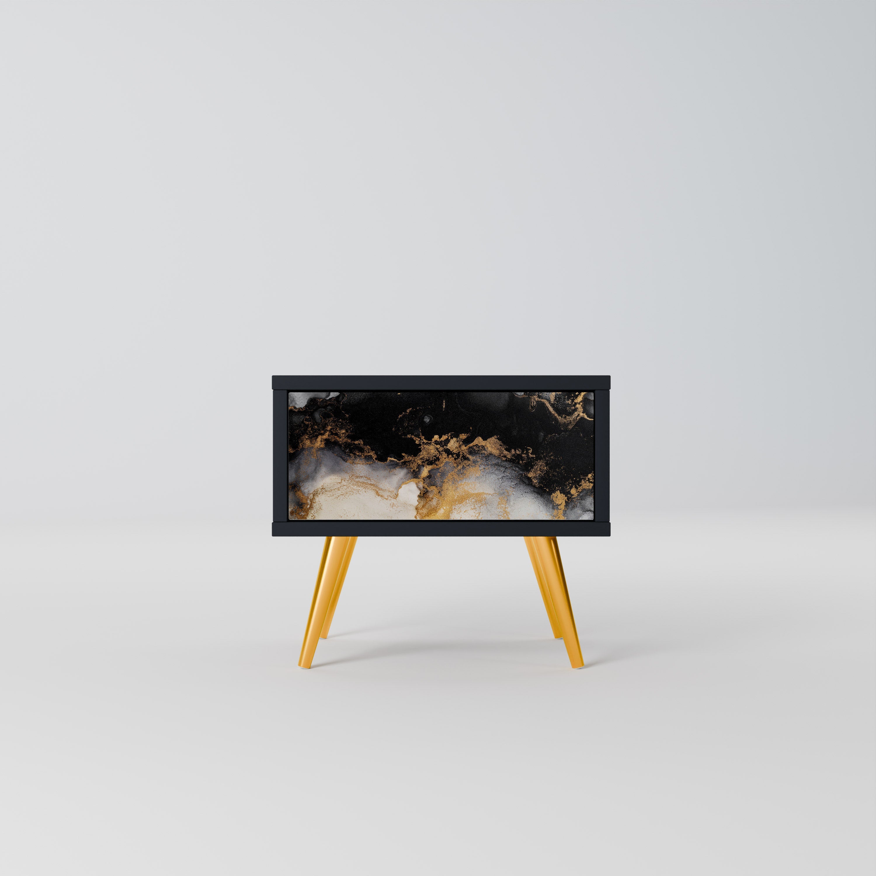 MARBLE OF TOMMORROW Nachttisch in schwarzem Finish