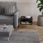 MARBLE OF TOMMORROW Nachttisch in Schwarz