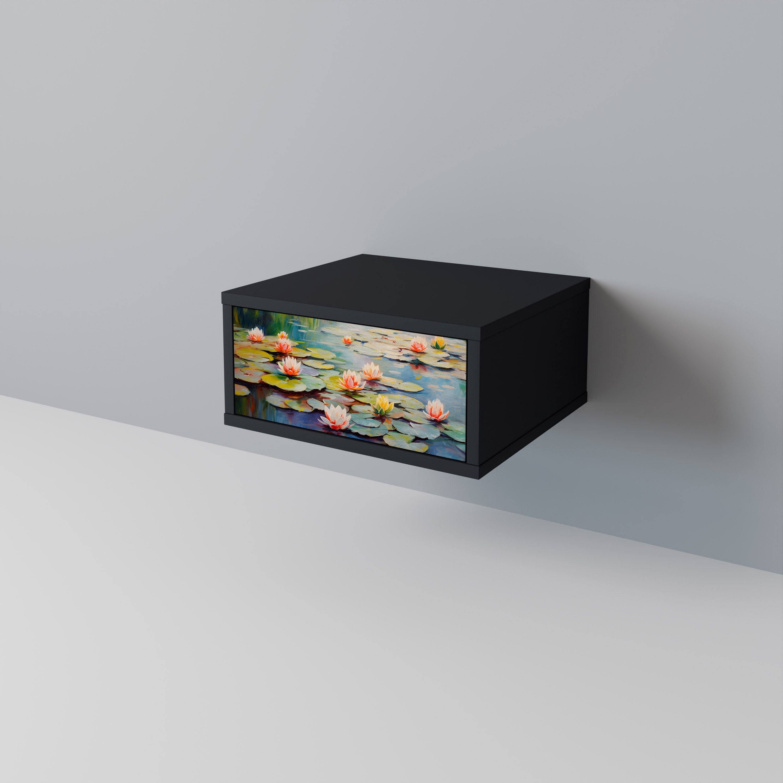 BLOOMING WATERS Nachttisch in Schwarz